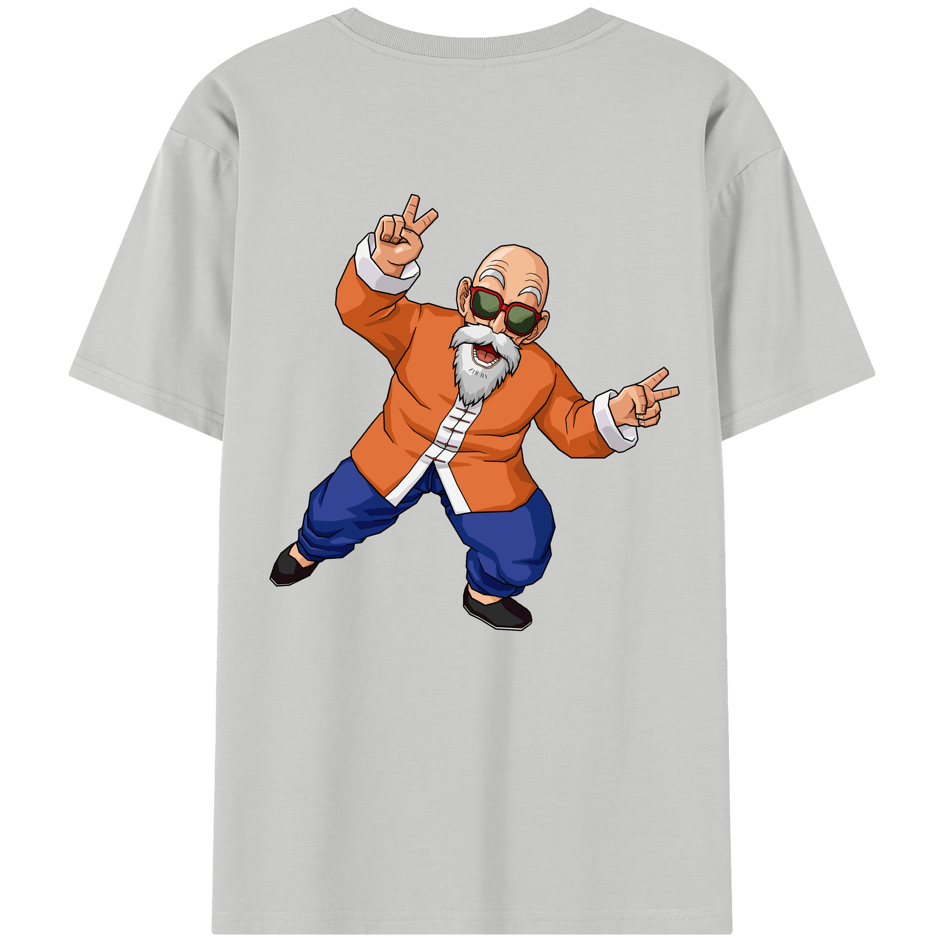 （画像用） ドラゴンボール 亀仙人（かめせんにん） DRAGON BALL Master Roshi Kame Sennin 綿100％半袖Tシャツ（背面プリント）