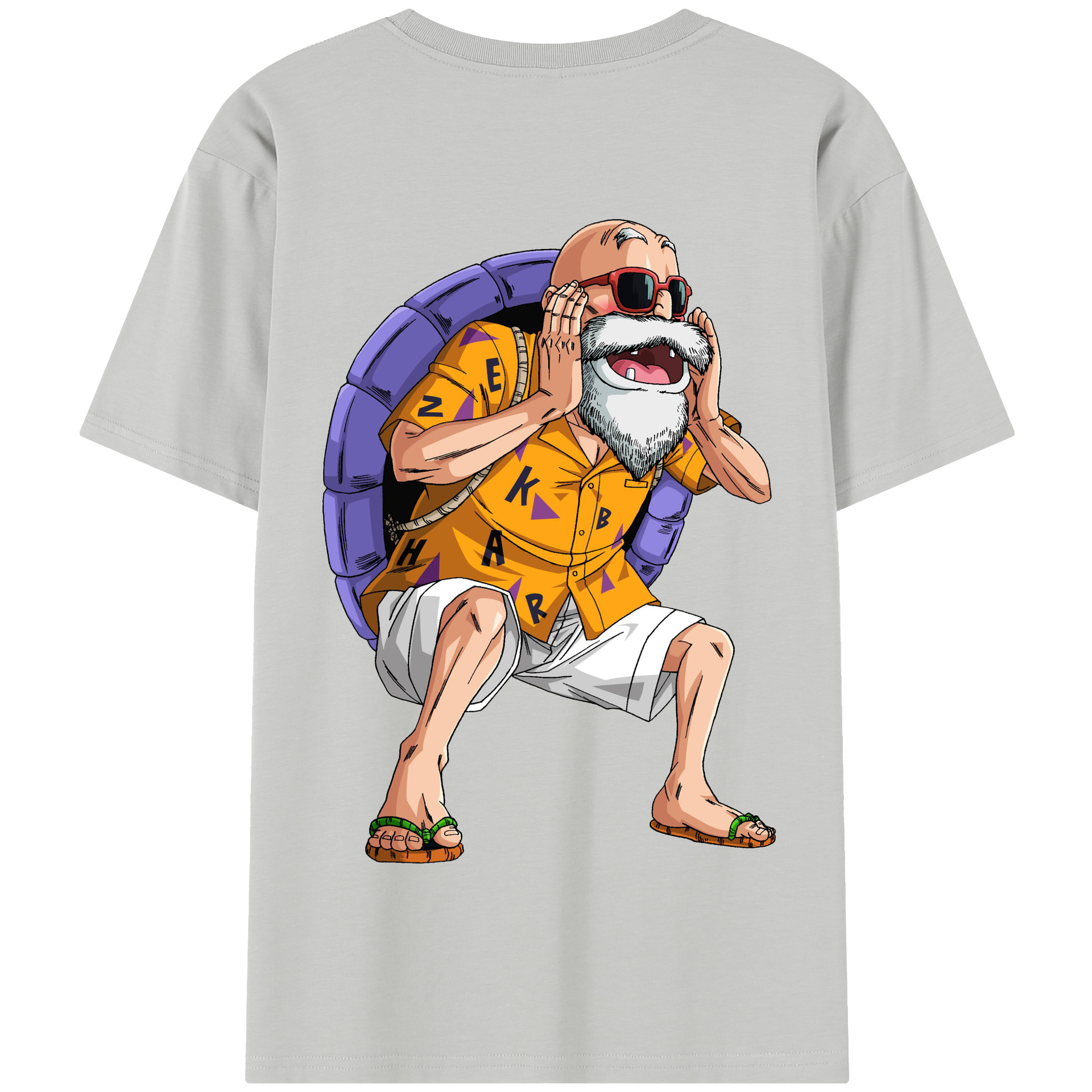 （画像用） ドラゴンボール 亀仙人（かめせんにん） DRAGON BALL Master Roshi Kame Sennin 綿100％半袖Tシャツ（背面プリント）