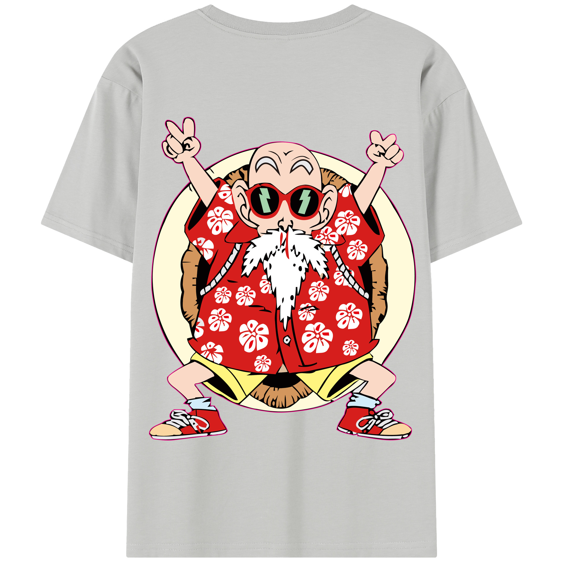 （画像用） ドラゴンボール 亀仙人（かめせんにん） DRAGON BALL Master Roshi Kame Sennin 綿100％半袖Tシャツ（背面プリント）