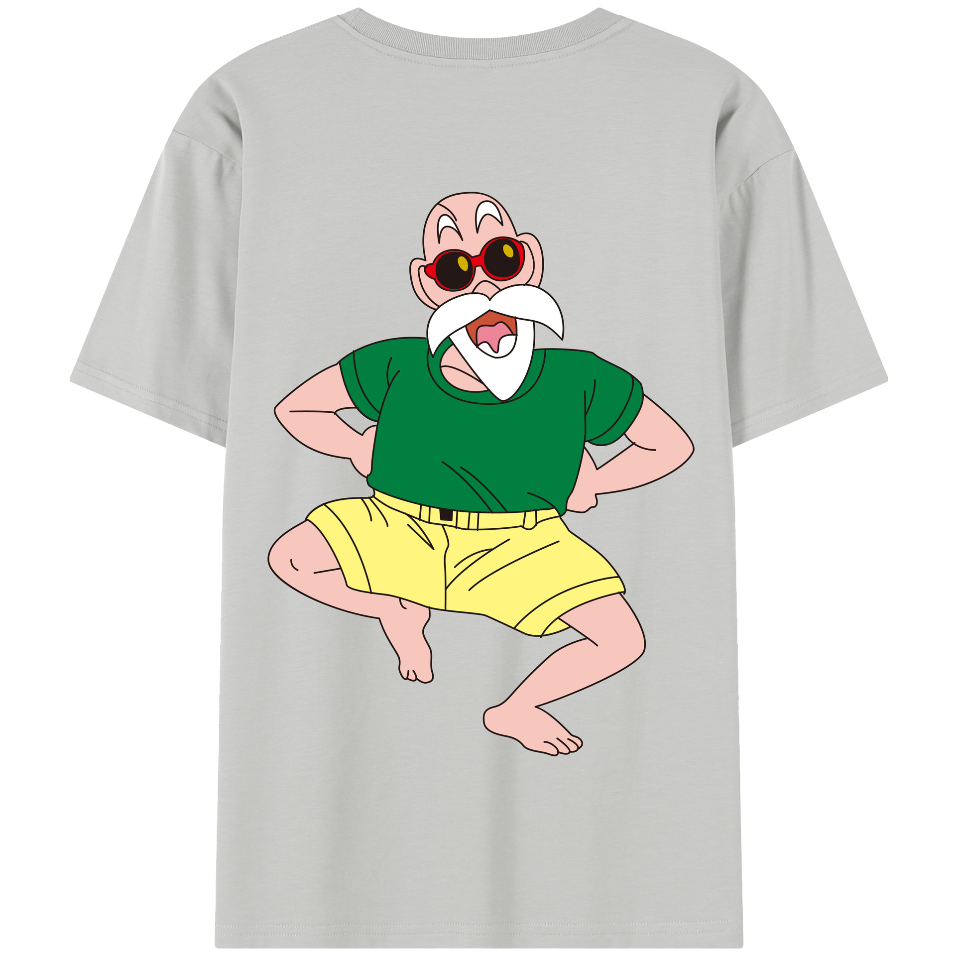 （画像用） ドラゴンボール 亀仙人（かめせんにん） DRAGON BALL Master Roshi Kame Sennin 綿100％半袖Tシャツ（背面プリント）