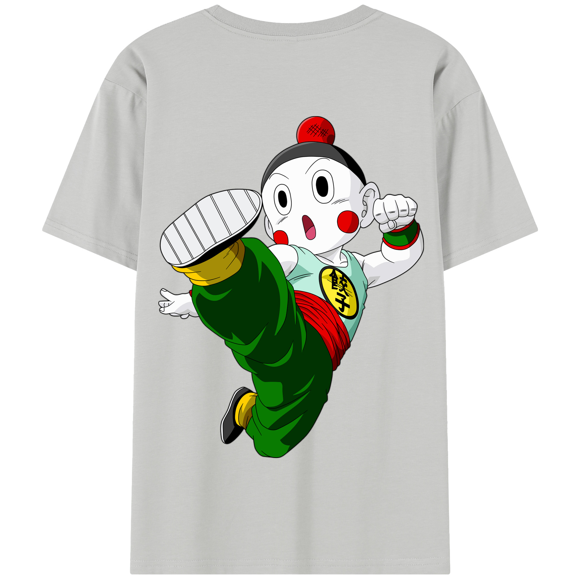 （画像用） ドラゴンボール 餃子（チャオズ）DRAGON BALL Chaoz 綿100％半袖Tシャツ（背面プリント）