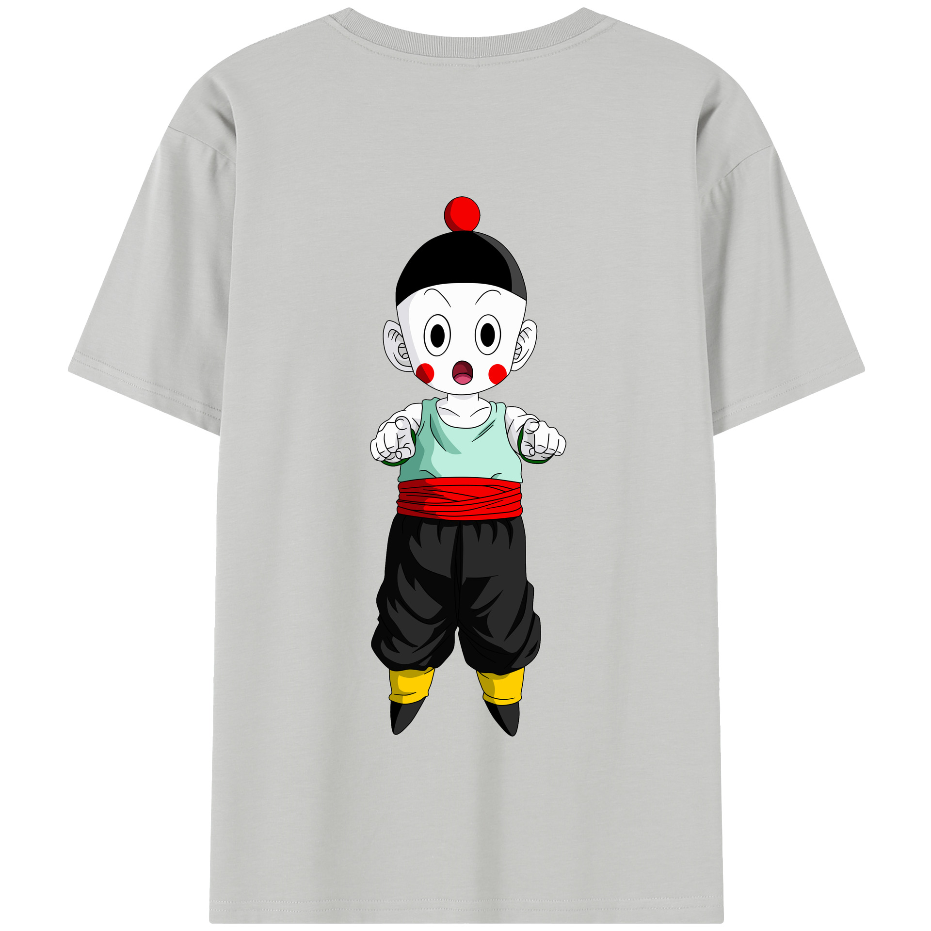 （画像用） ドラゴンボール 餃子（チャオズ）DRAGON BALL Chaoz 綿100％半袖Tシャツ（背面プリント）