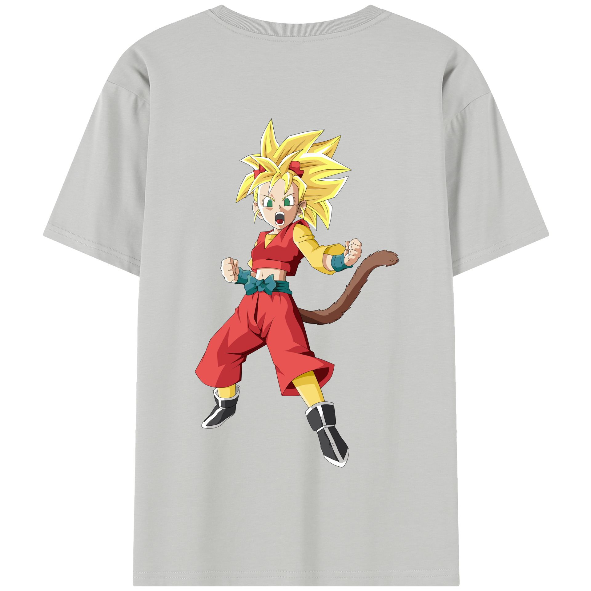 （画像用） ドラゴンボール カリフラ DRAGON BALL Caulifla 綿100％半袖Tシャツ（背面プリント）