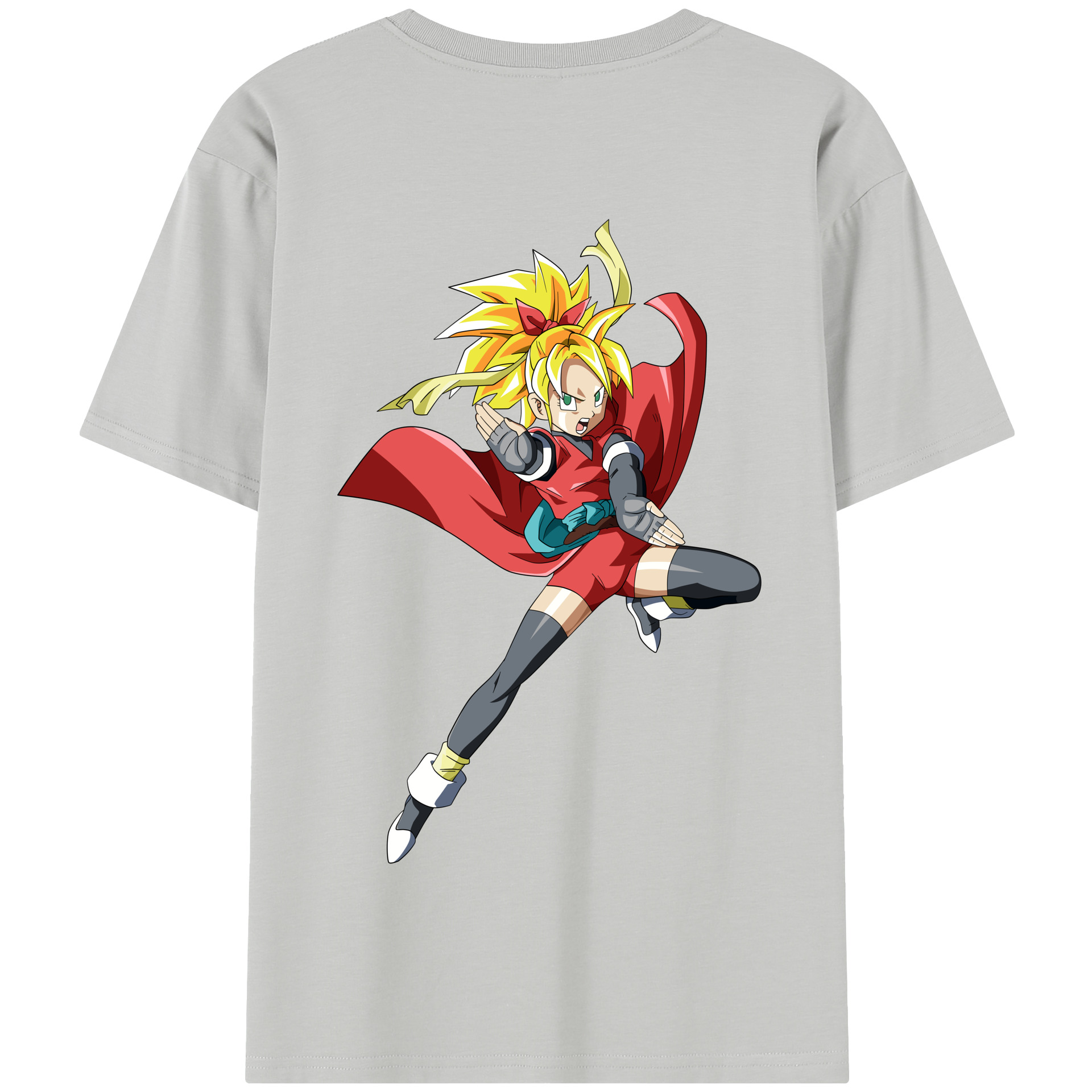 （画像用） ドラゴンボール カリフラ DRAGON BALL Caulifla 綿100％半袖Tシャツ（背面プリント）