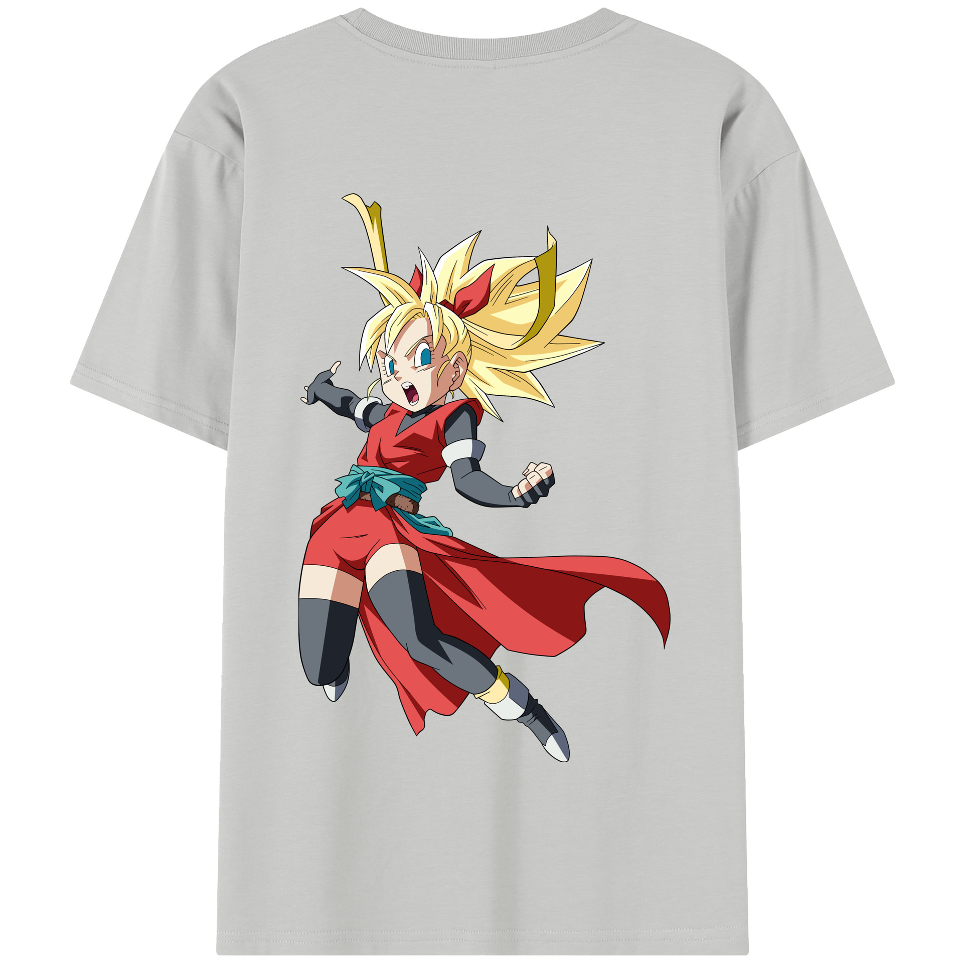 （画像用） ドラゴンボール カリフラ DRAGON BALL Caulifla 綿100％半袖Tシャツ（背面プリント）