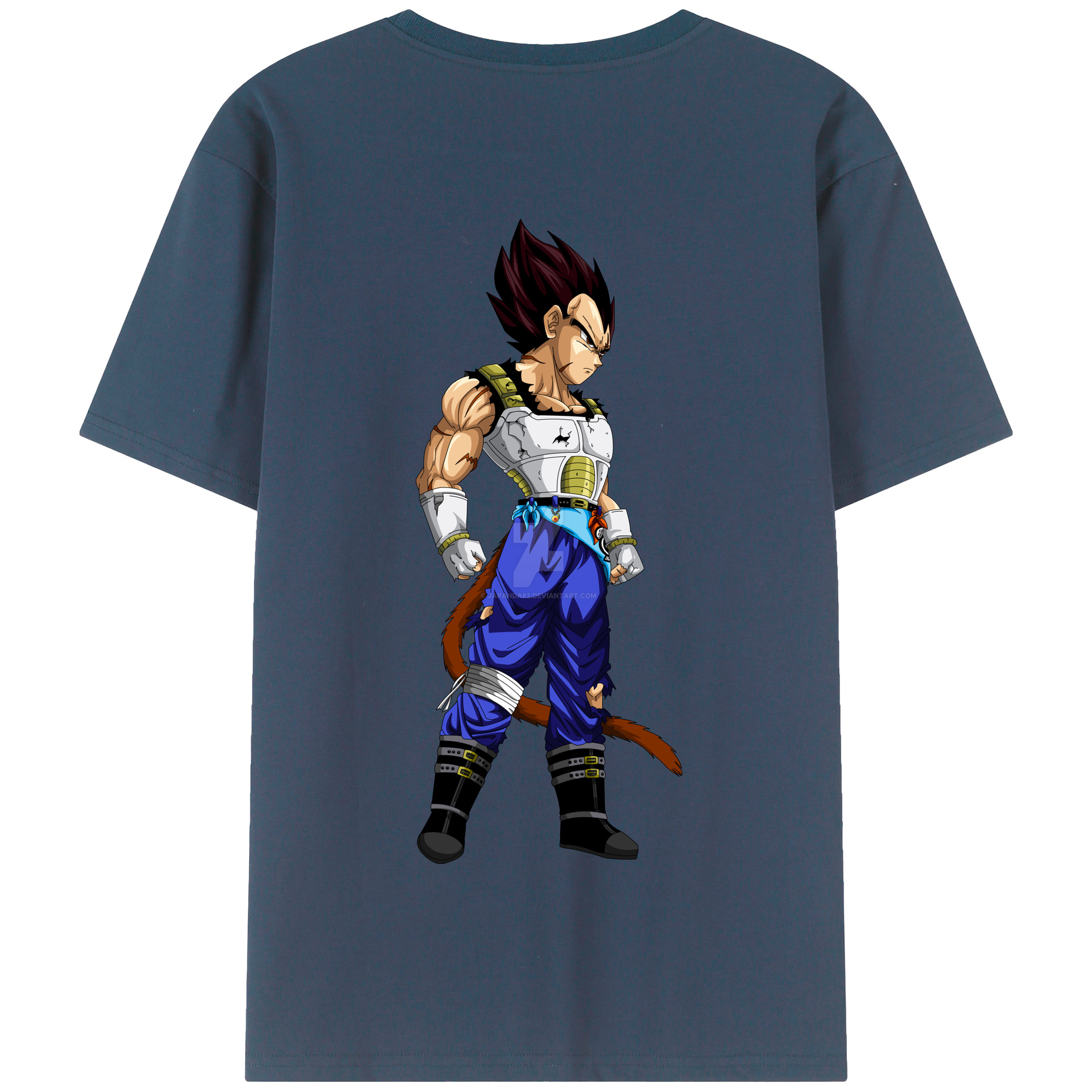 （画像用） ドラゴンボール ベジータ四世（Bejīta Yonsei）DRAGON BALL Vegeta IV 綿100％半袖Tシャツ（背面プリント）