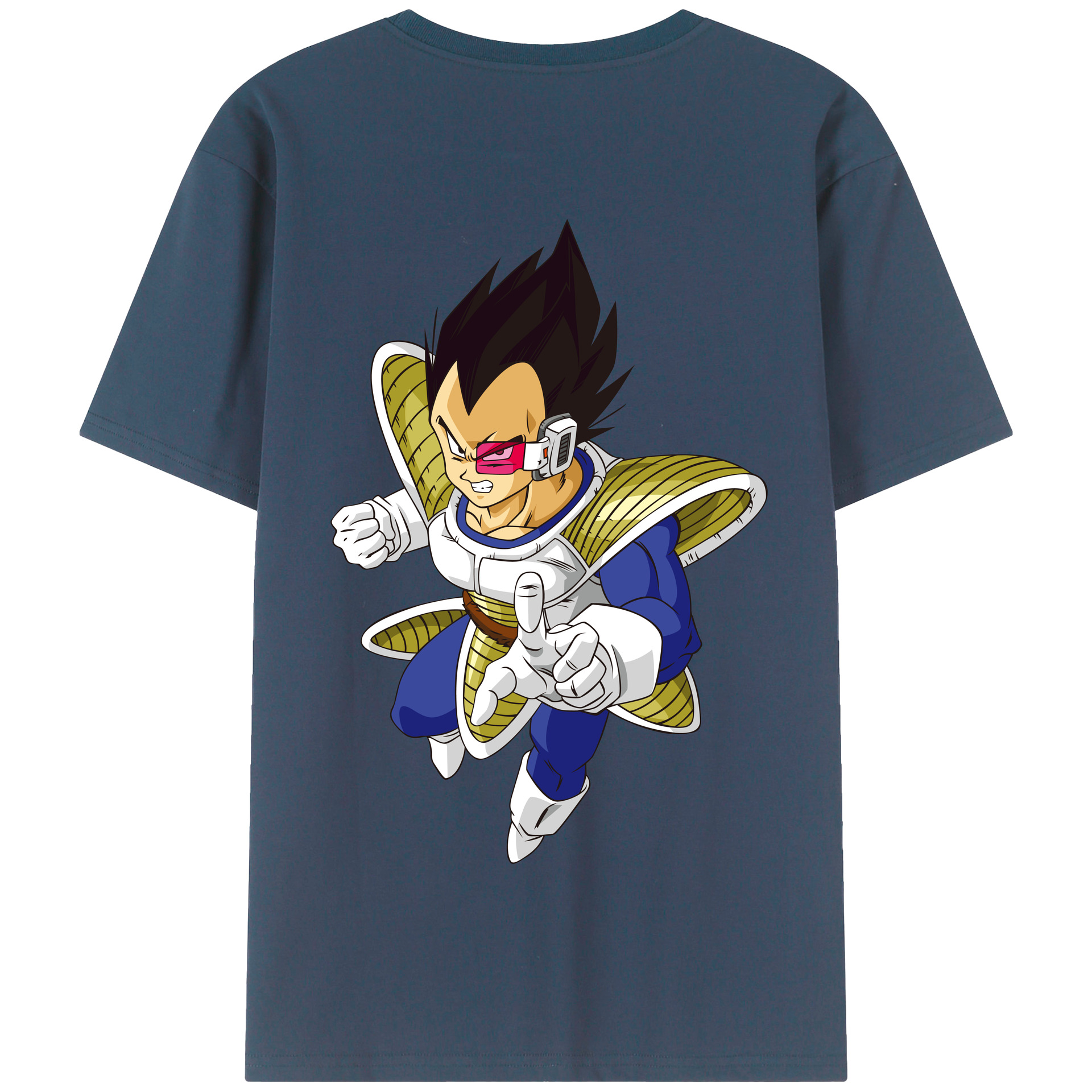 （画像用） ドラゴンボール ベジータ四世（Bejīta Yonsei）DRAGON BALL Vegeta IV 綿100％半袖Tシャツ（背面プリント）