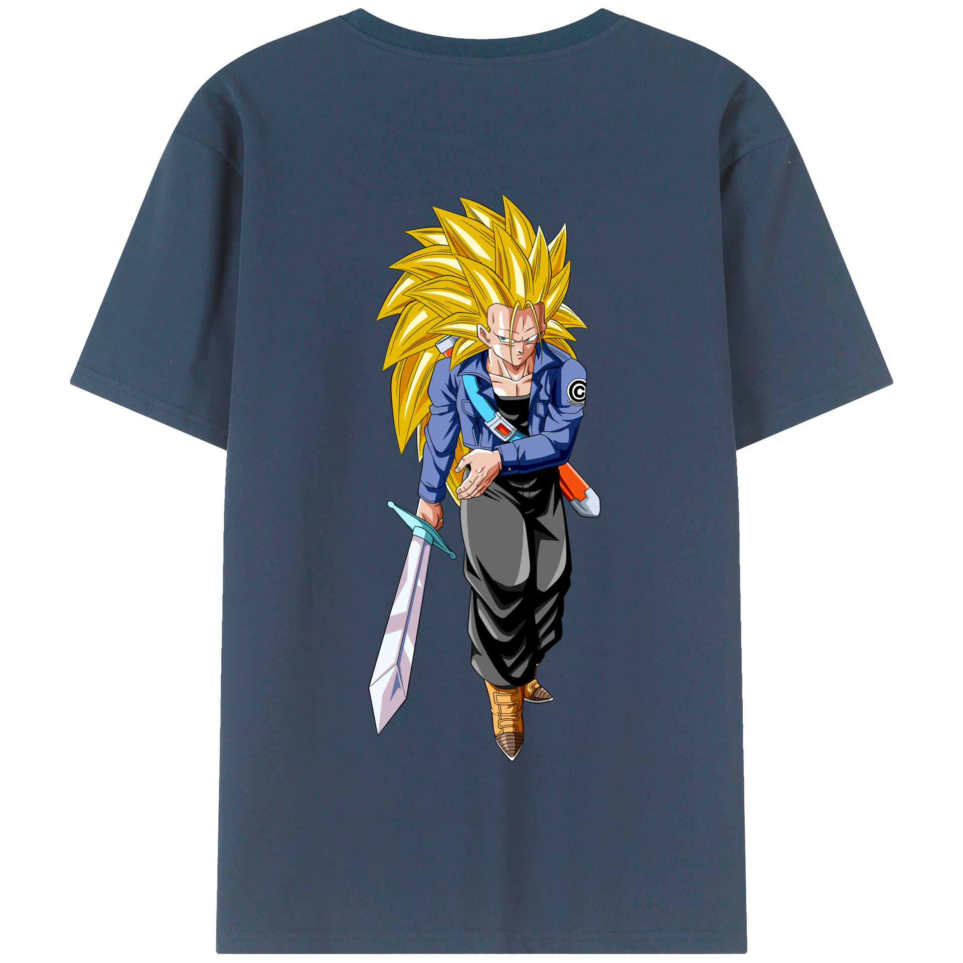 （画像用） ドラゴンボール トランクス（Torankusu）DRAGON BALL Trunks 綿100％半袖Tシャツ（背面プリント）