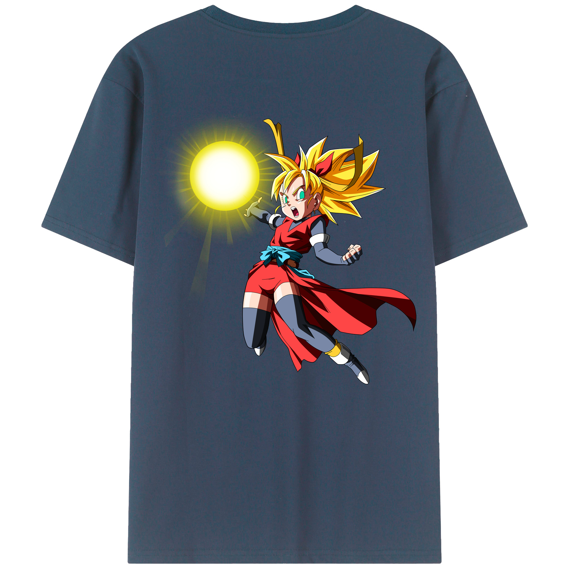 （画像用） ドラゴンボール カリフラ DRAGON BALL Caulifla 綿100％半袖Tシャツ（背面プリント）