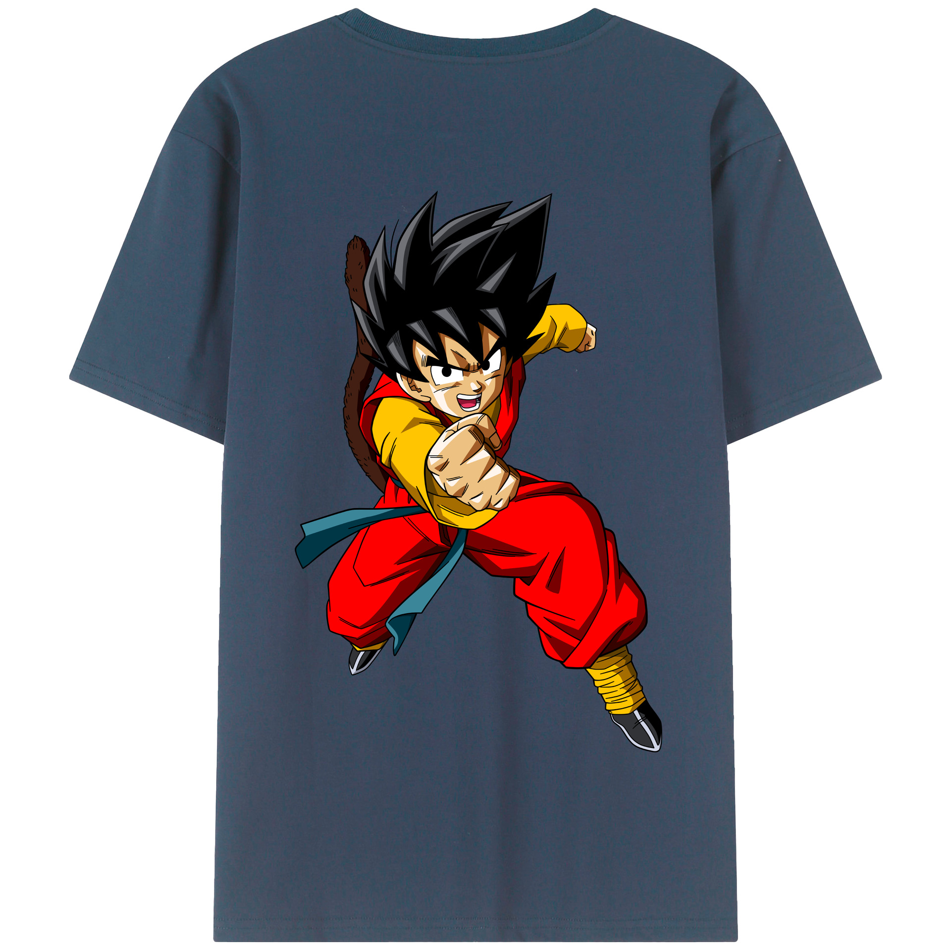 （画像用） ドラゴンボール 孫悟空（そん ごくう）Son Goku カカロット DRAGON BALL Kakarotto 綿100％半袖Tシャツ（背面プリント）