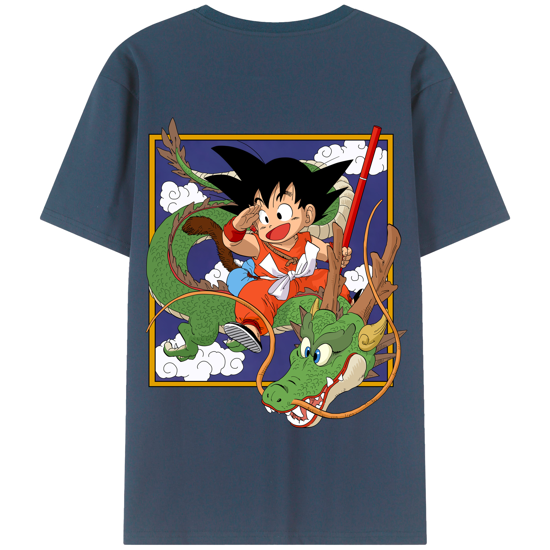 （画像用） ドラゴンボール 孫悟空（そん ごくう）Son Goku カカロット DRAGON BALL Kakarotto 綿100％半袖Tシャツ（背面プリント）
