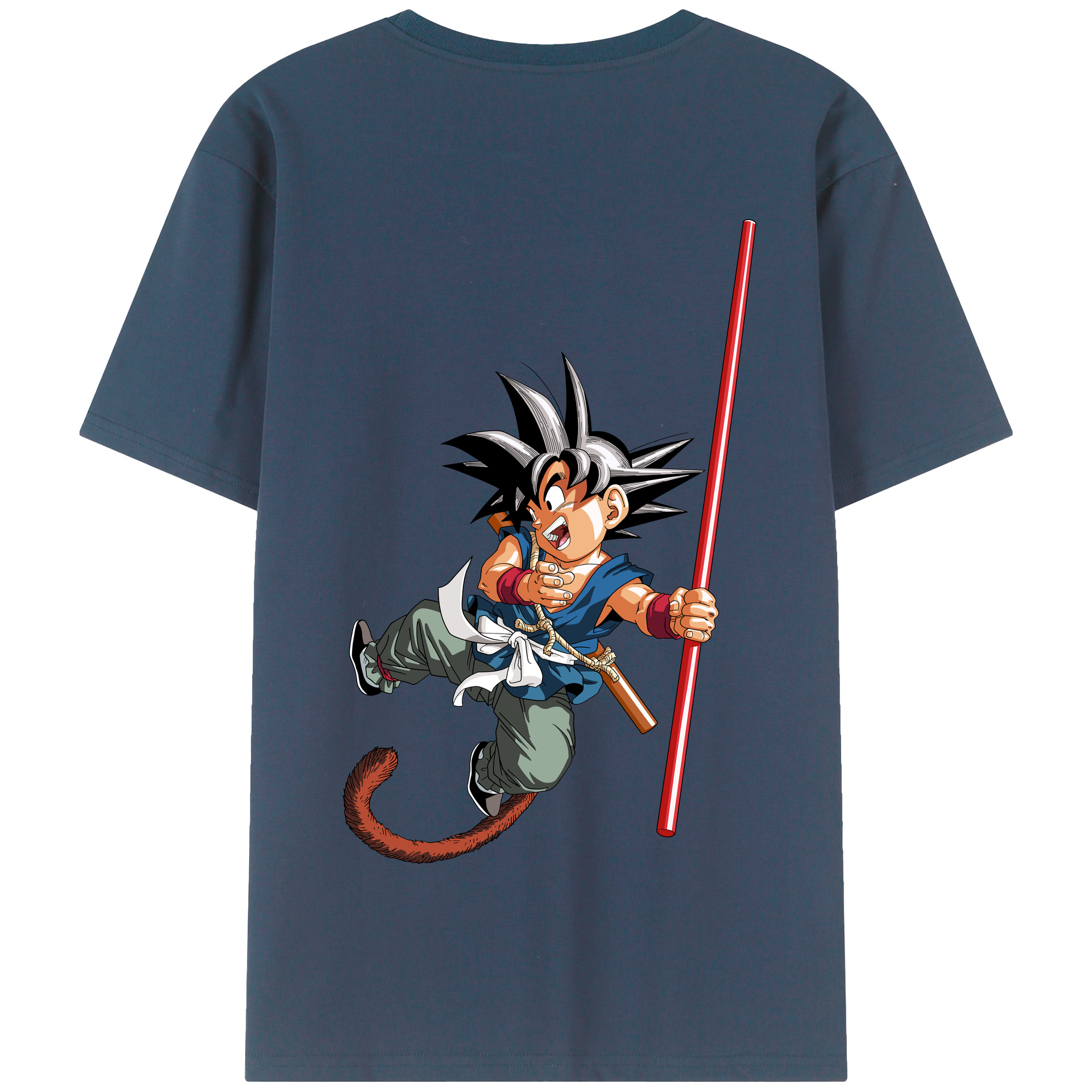 （画像用） ドラゴンボール 孫悟空（そん ごくう）Son Goku カカロット DRAGON BALL Kakarotto 綿100％半袖Tシャツ（背面プリント）