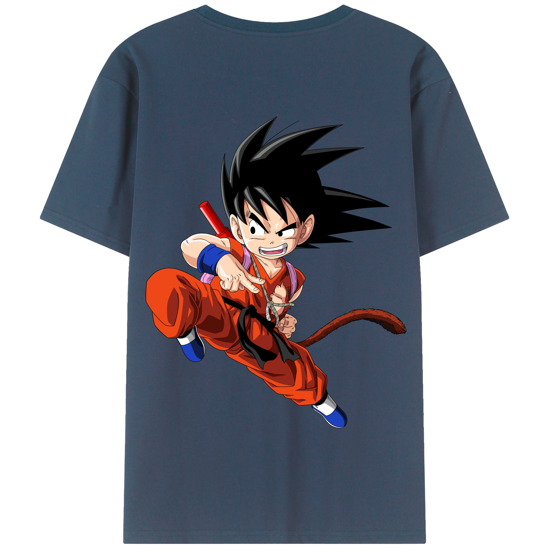 （画像用） ドラゴンボール 孫悟空（そん ごくう）Son Goku カカロット DRAGON BALL Kakarotto 綿100％半袖Tシャツ（背面プリント）
