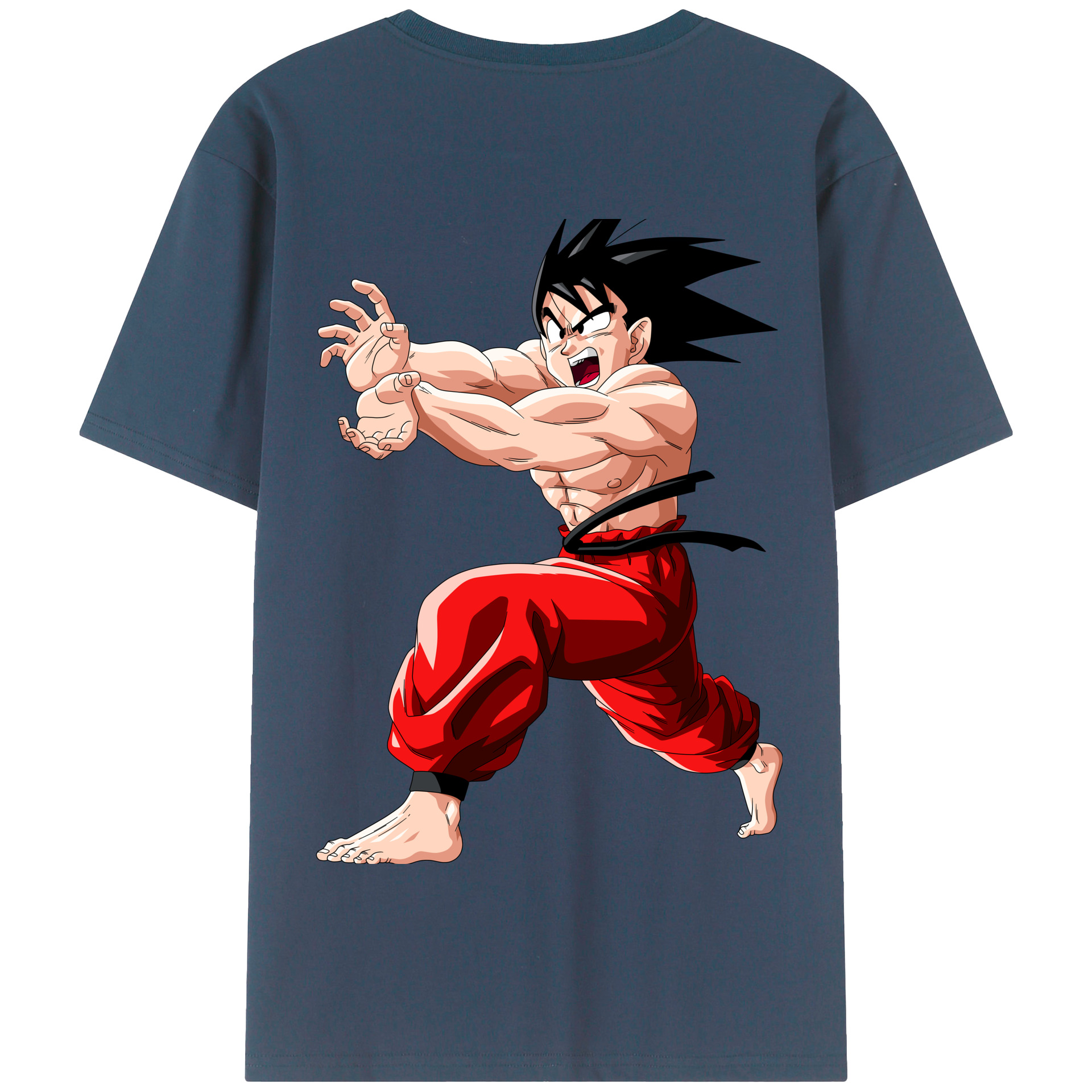 （画像用） ドラゴンボール 孫悟空（そん ごくう）Son Goku カカロット DRAGON BALL Kakarotto 綿100％半袖Tシャツ（背面プリント）