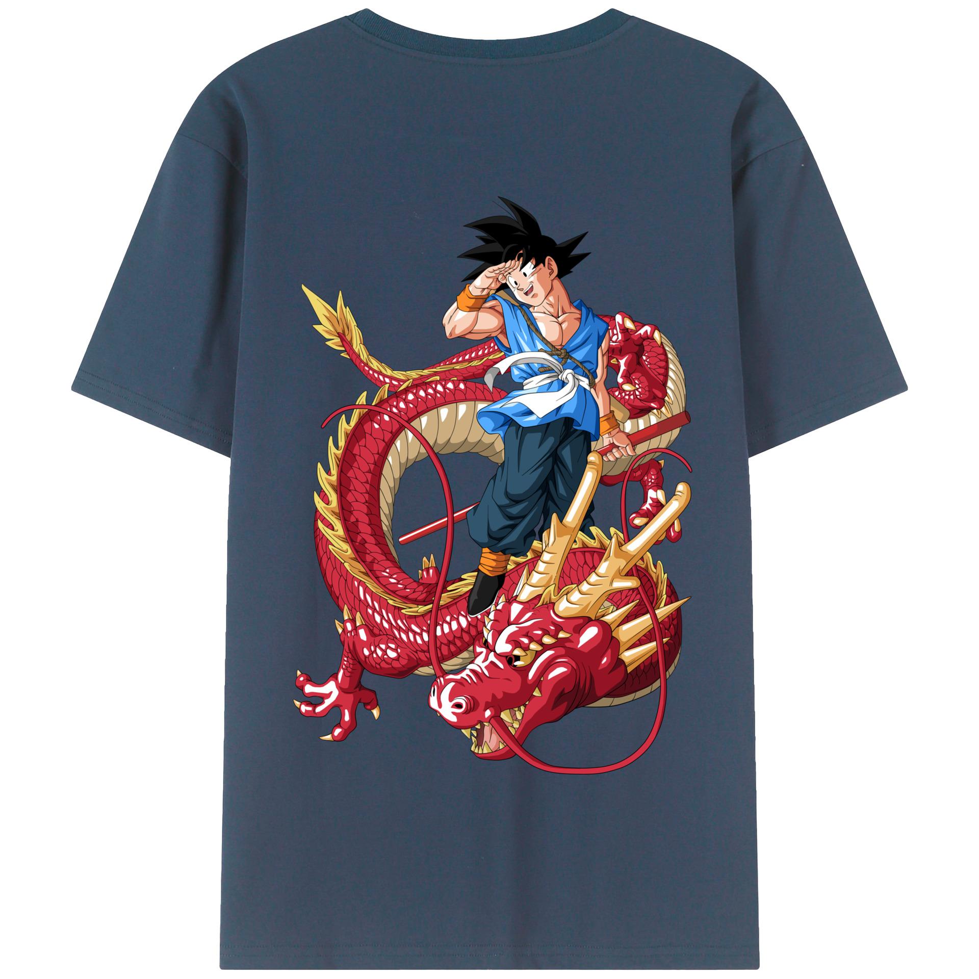 （画像用） ドラゴンボール 孫悟空（そん ごくう）Son Goku カカロット DRAGON BALL Kakarotto 綿100％半袖Tシャツ（背面プリント）