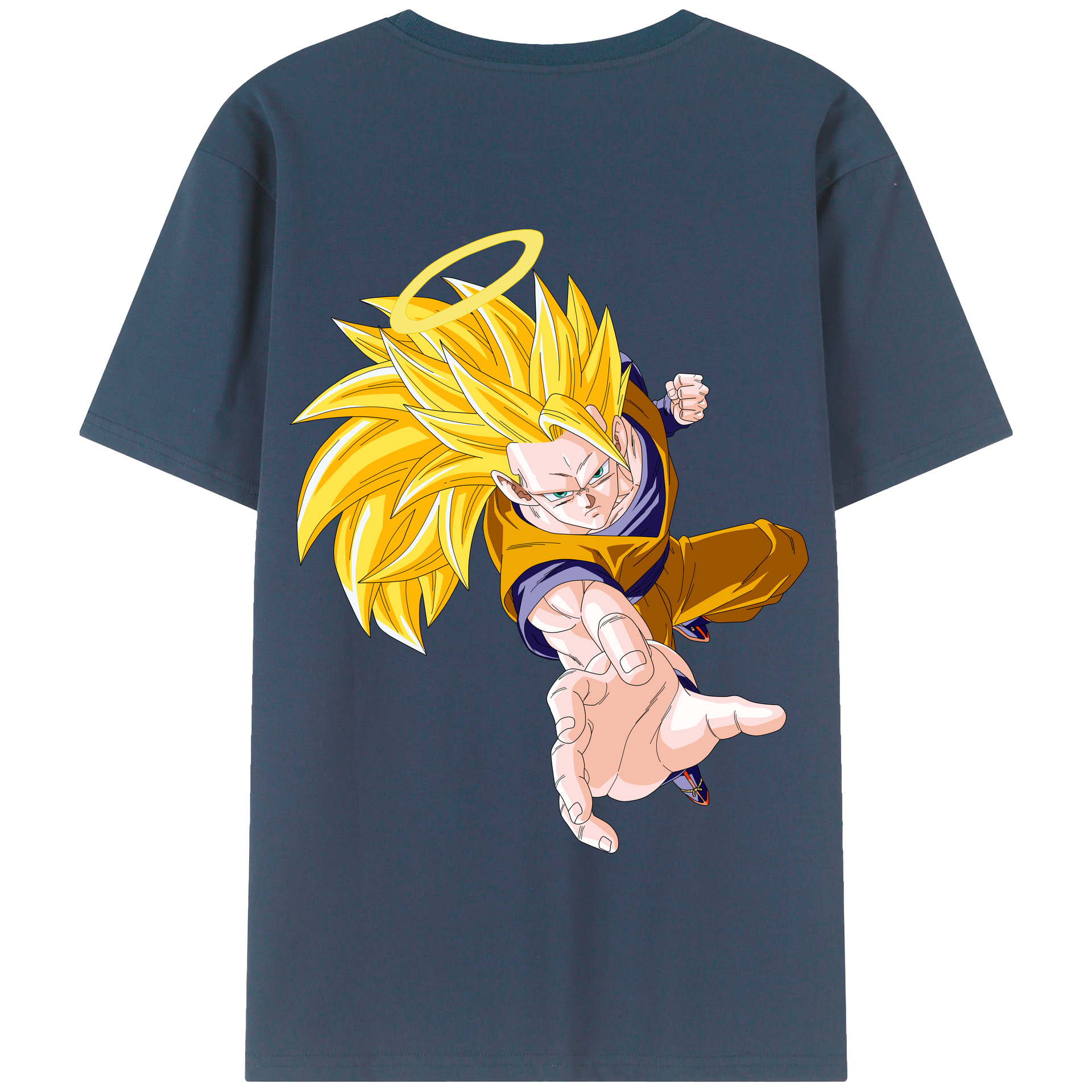 （画像用） ドラゴンボール 孫悟空（そん ごくう）Son Goku カカロット DRAGON BALL Kakarotto 綿100％半袖Tシャツ（背面プリント）