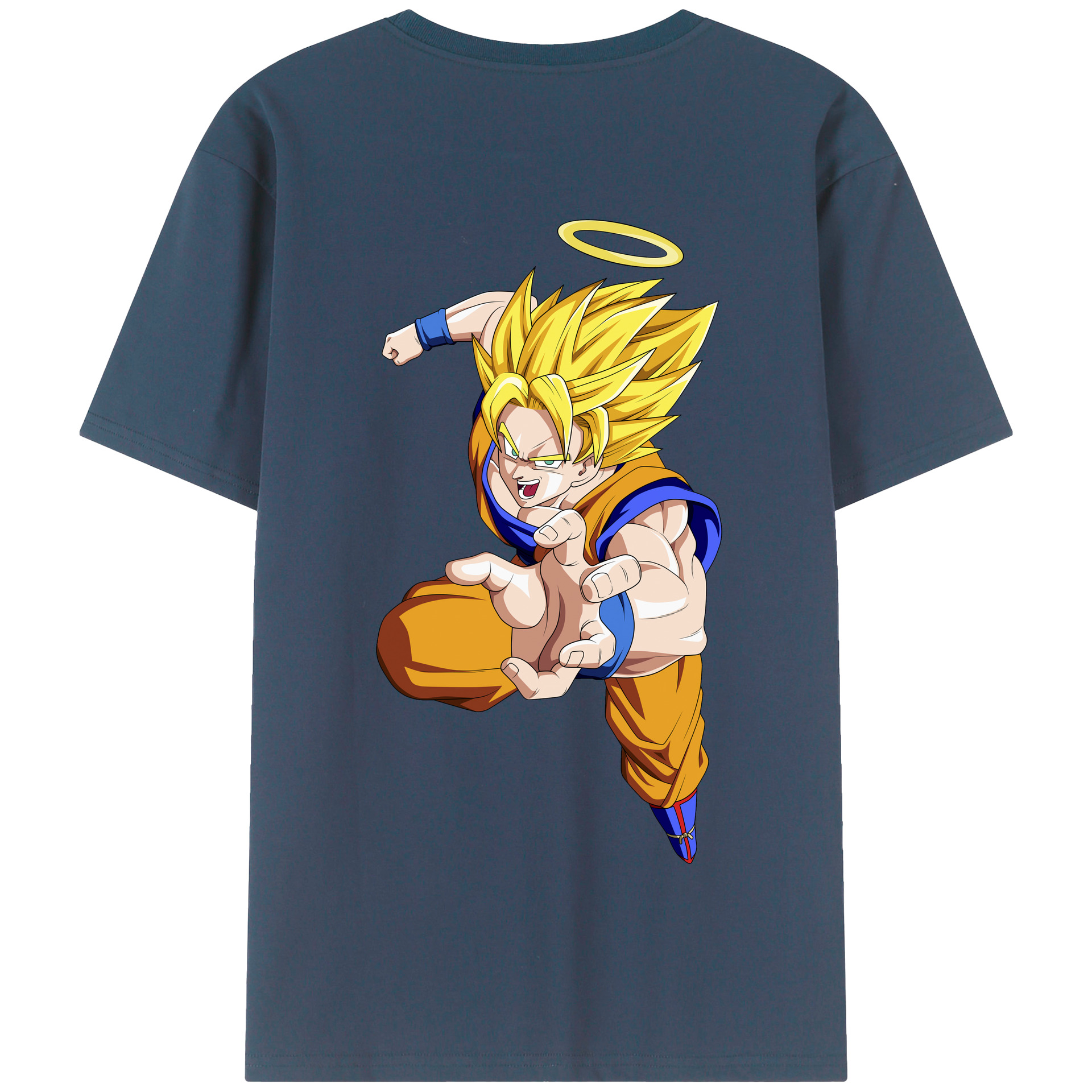 （画像用） ドラゴンボール 孫悟空（そん ごくう）Son Goku カカロット DRAGON BALL Kakarotto 綿100％半袖Tシャツ（背面プリント）