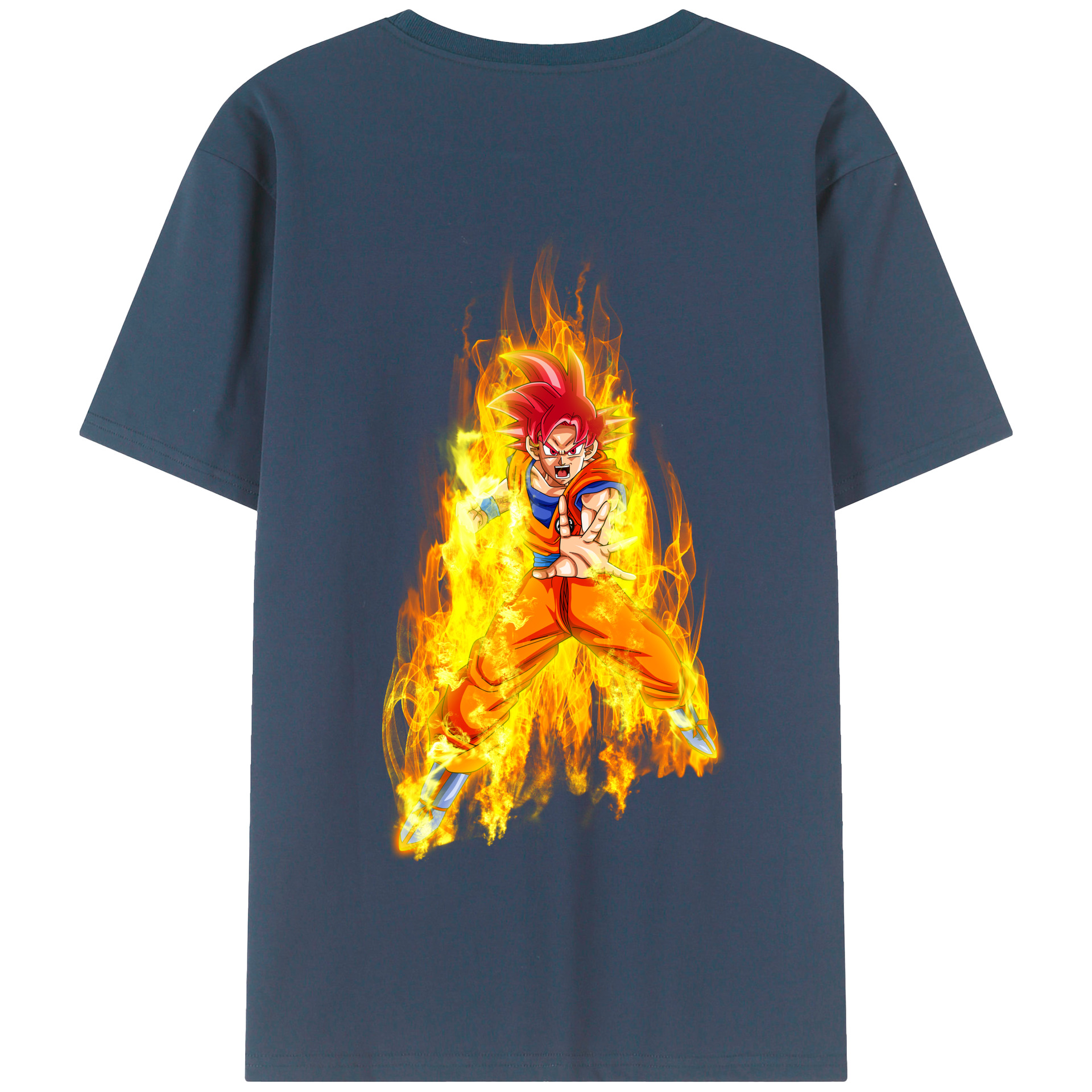 （画像用） ドラゴンボール 孫悟空（そん ごくう）Son Goku カカロット DRAGON BALL Kakarotto 綿100％半袖Tシャツ（背面プリント）