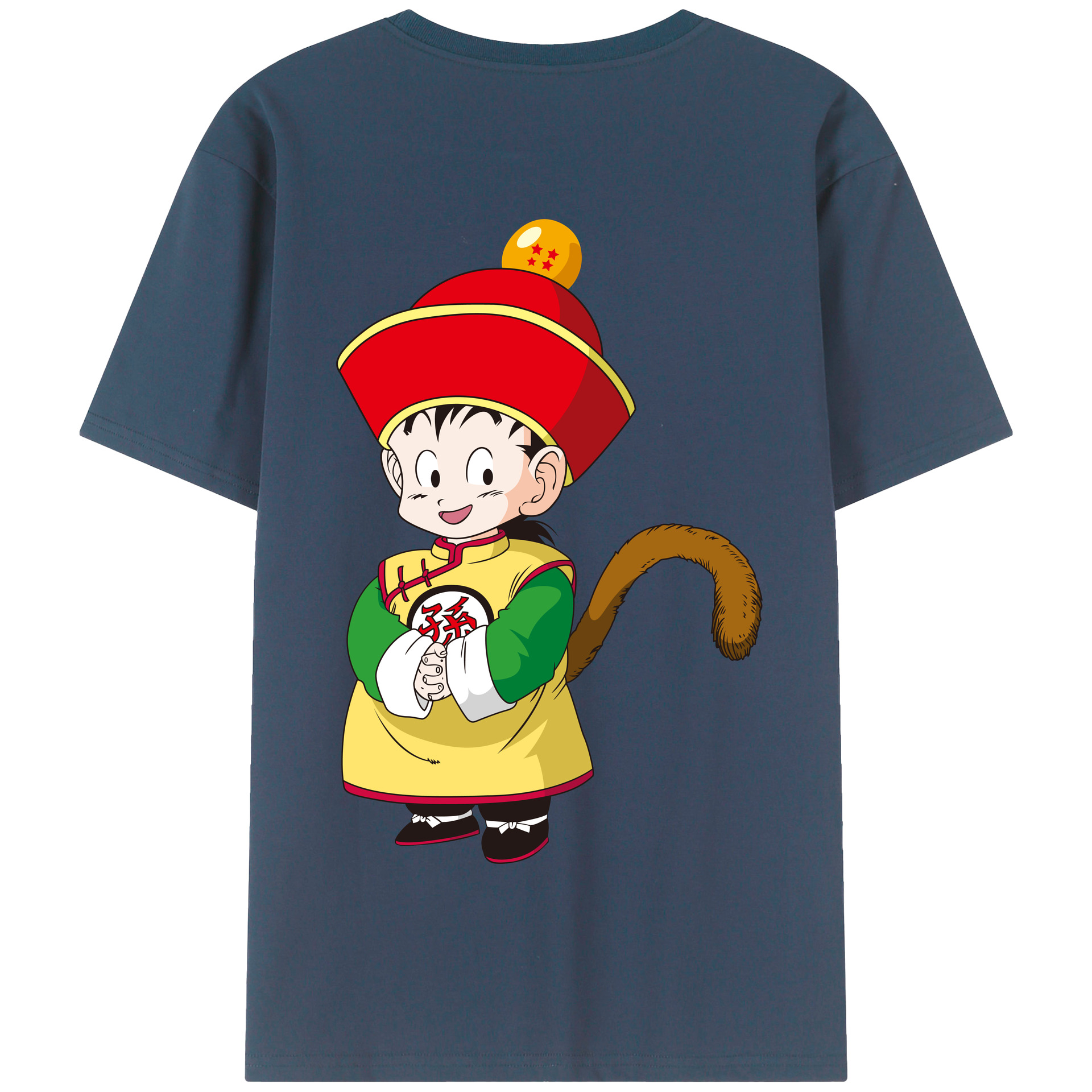 （画像用） ドラゴンボール 孫悟空（そん ごくう）Son Goku カカロット DRAGON BALL Kakarotto 綿100％半袖Tシャツ（背面プリント）