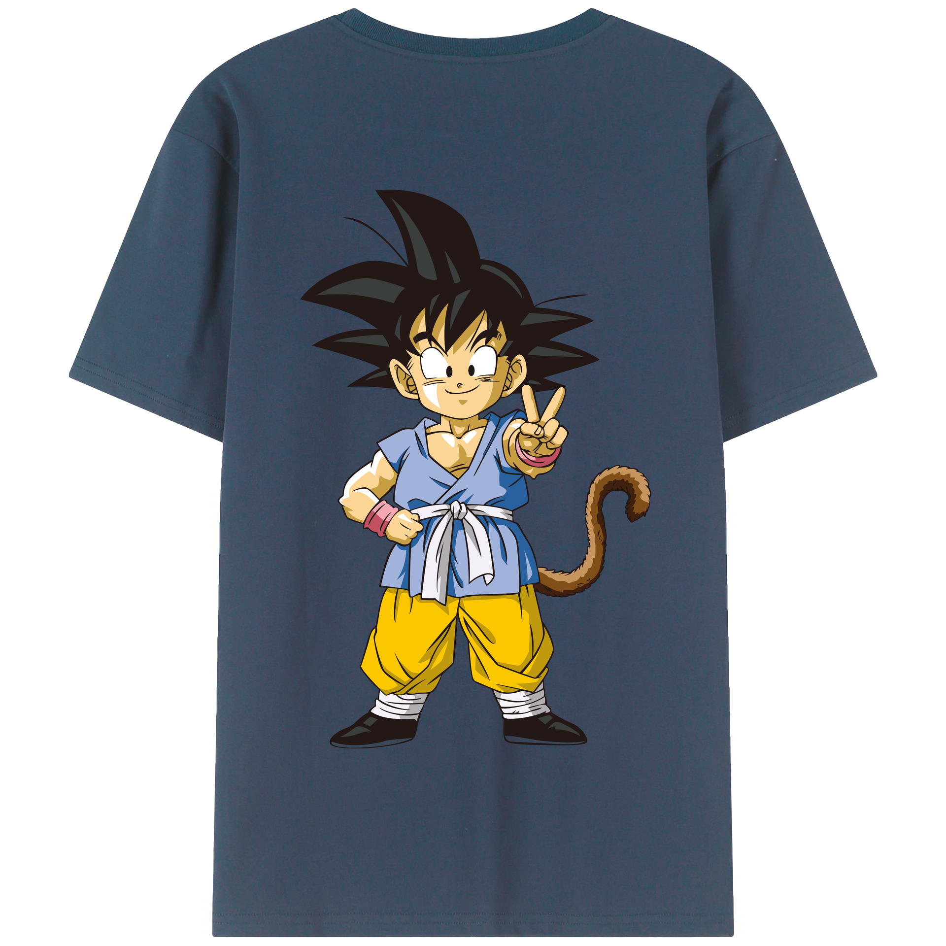 （画像用） ドラゴンボール 孫悟空（そん ごくう）Son Goku カカロット DRAGON BALL Kakarotto 綿100％半袖Tシャツ（背面プリント）
