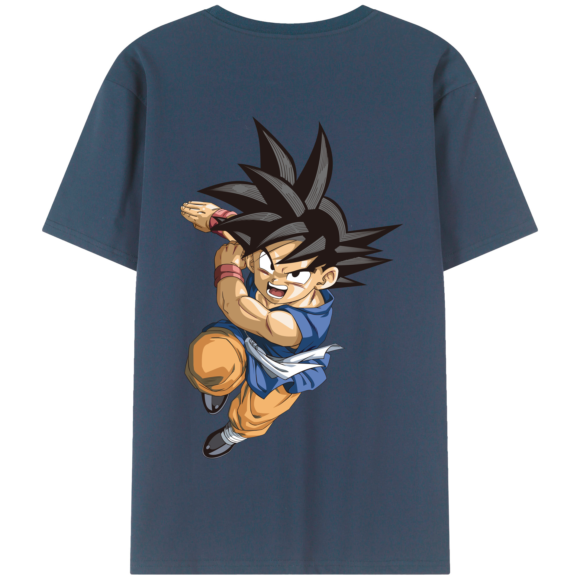 （画像用） ドラゴンボール 孫悟空（そん ごくう）Son Goku カカロット DRAGON BALL Kakarotto 綿100％半袖Tシャツ（背面プリント）