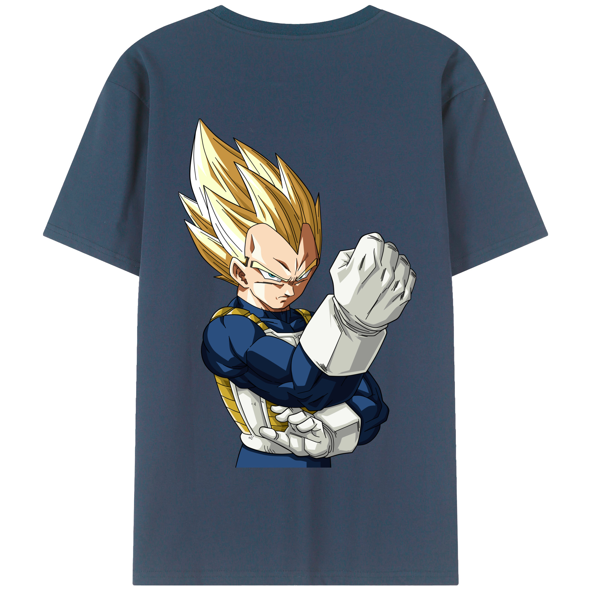 （画像用） ドラゴンボール ベジータ四世（Bejīta Yonsei）DRAGON BALL Vegeta IV 綿100％半袖Tシャツ（背面プリント）
