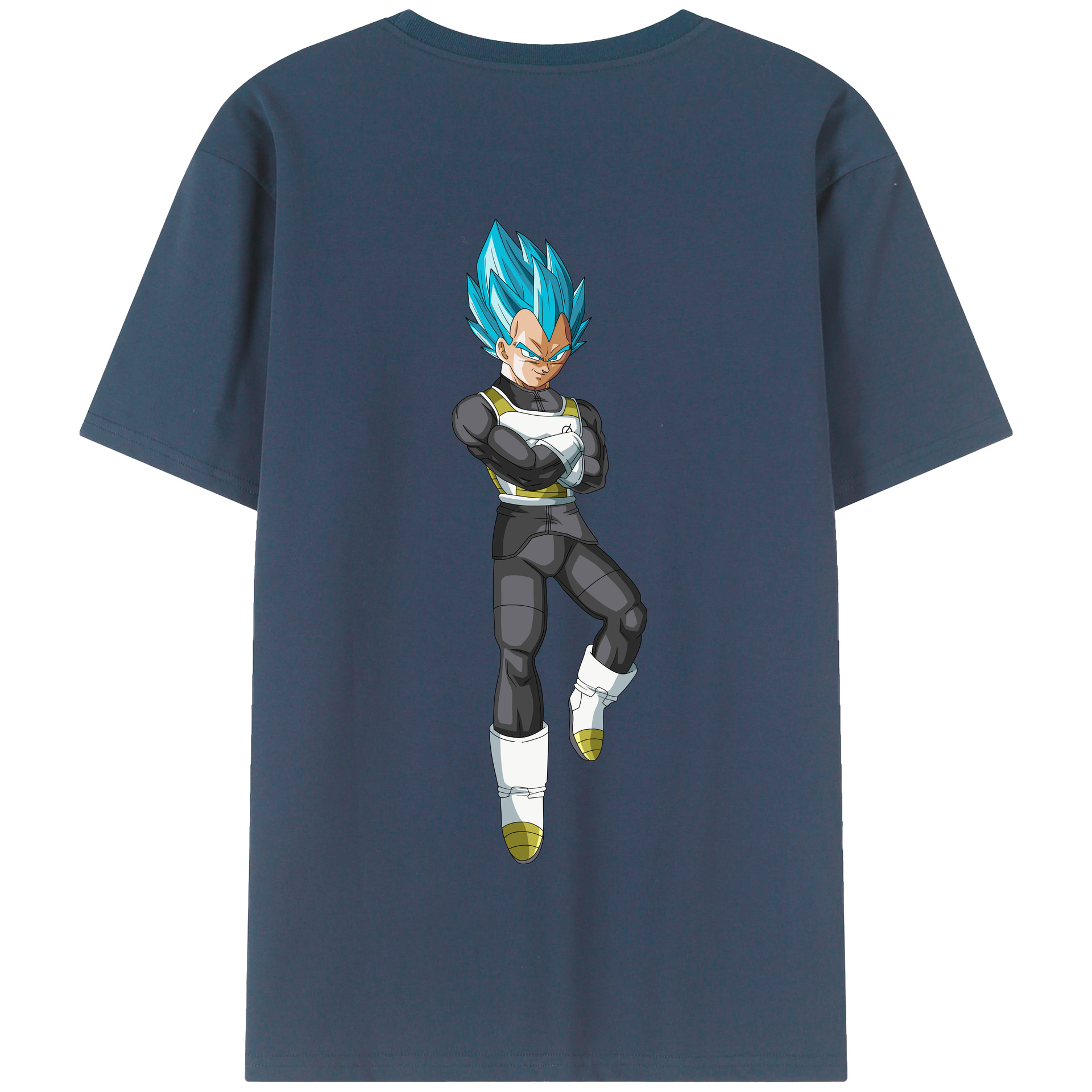 （画像用） ドラゴンボール ベジータ四世（Bejīta Yonsei）DRAGON BALL Vegeta IV 綿100％半袖Tシャツ（背面プリント）