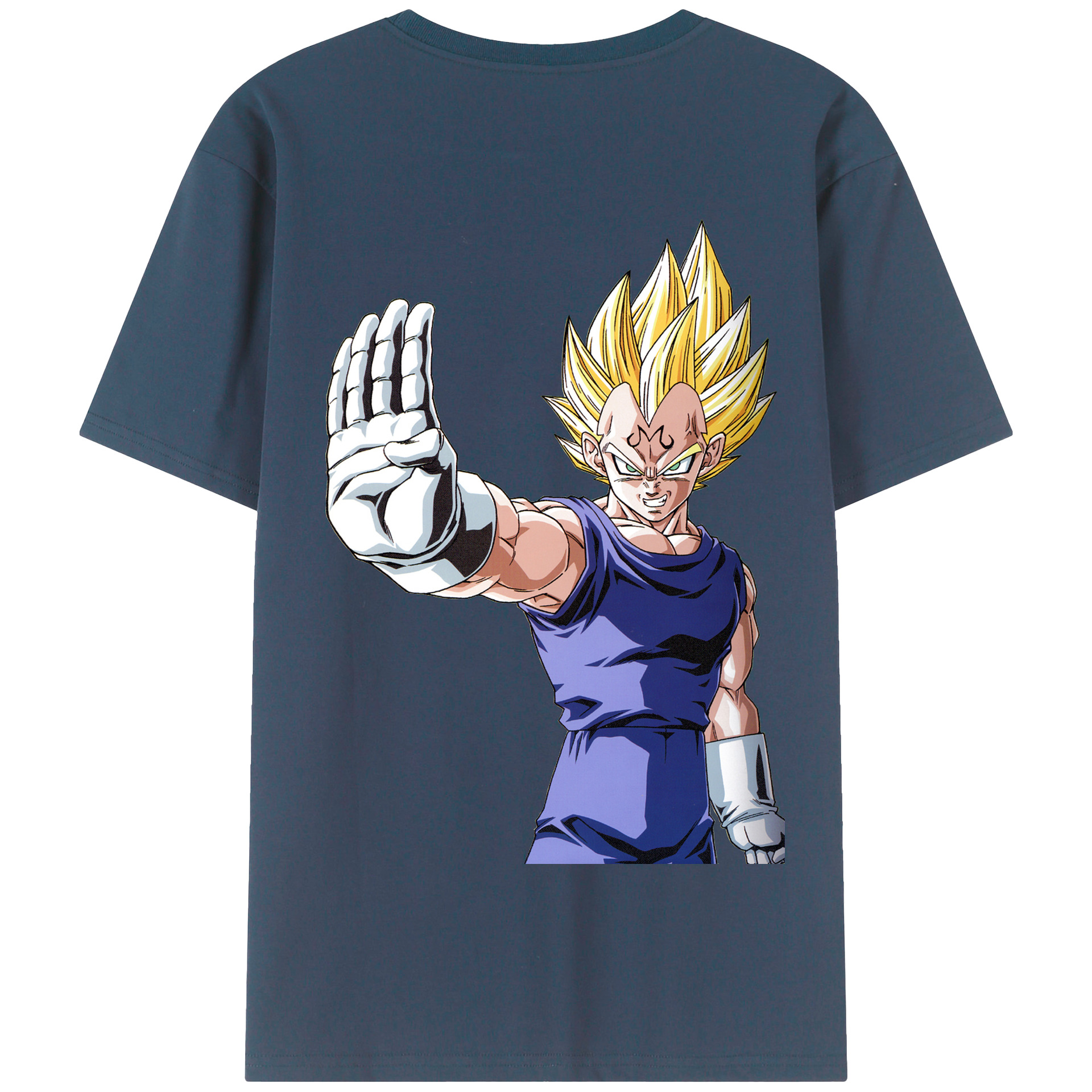 （画像用） ドラゴンボール ベジータ四世（Bejīta Yonsei）DRAGON BALL Vegeta IV 綿100％半袖Tシャツ（背面プリント）