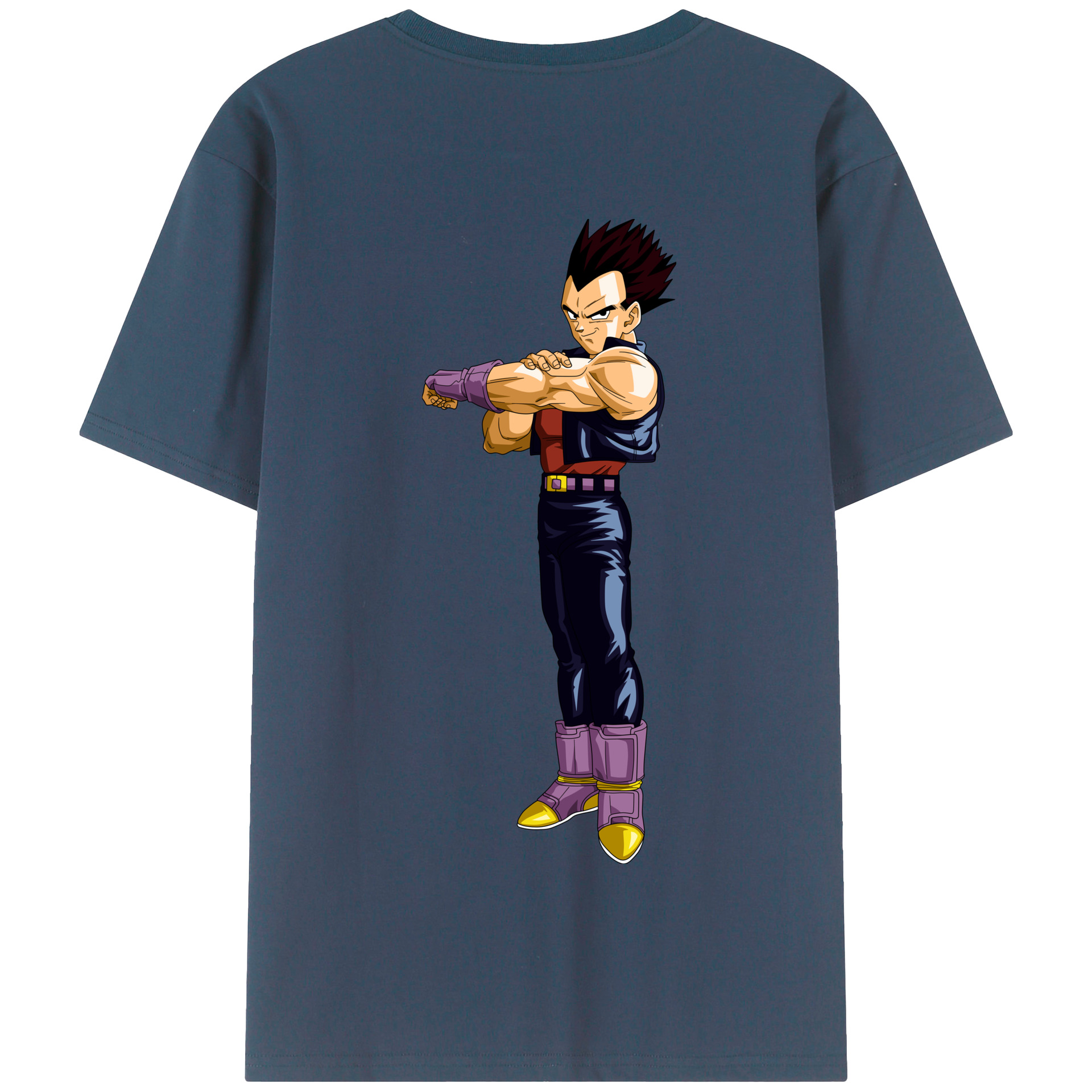 （画像用） ドラゴンボール ベジータ四世（Bejīta Yonsei）DRAGON BALL Vegeta IV 綿100％半袖Tシャツ（背面プリント）