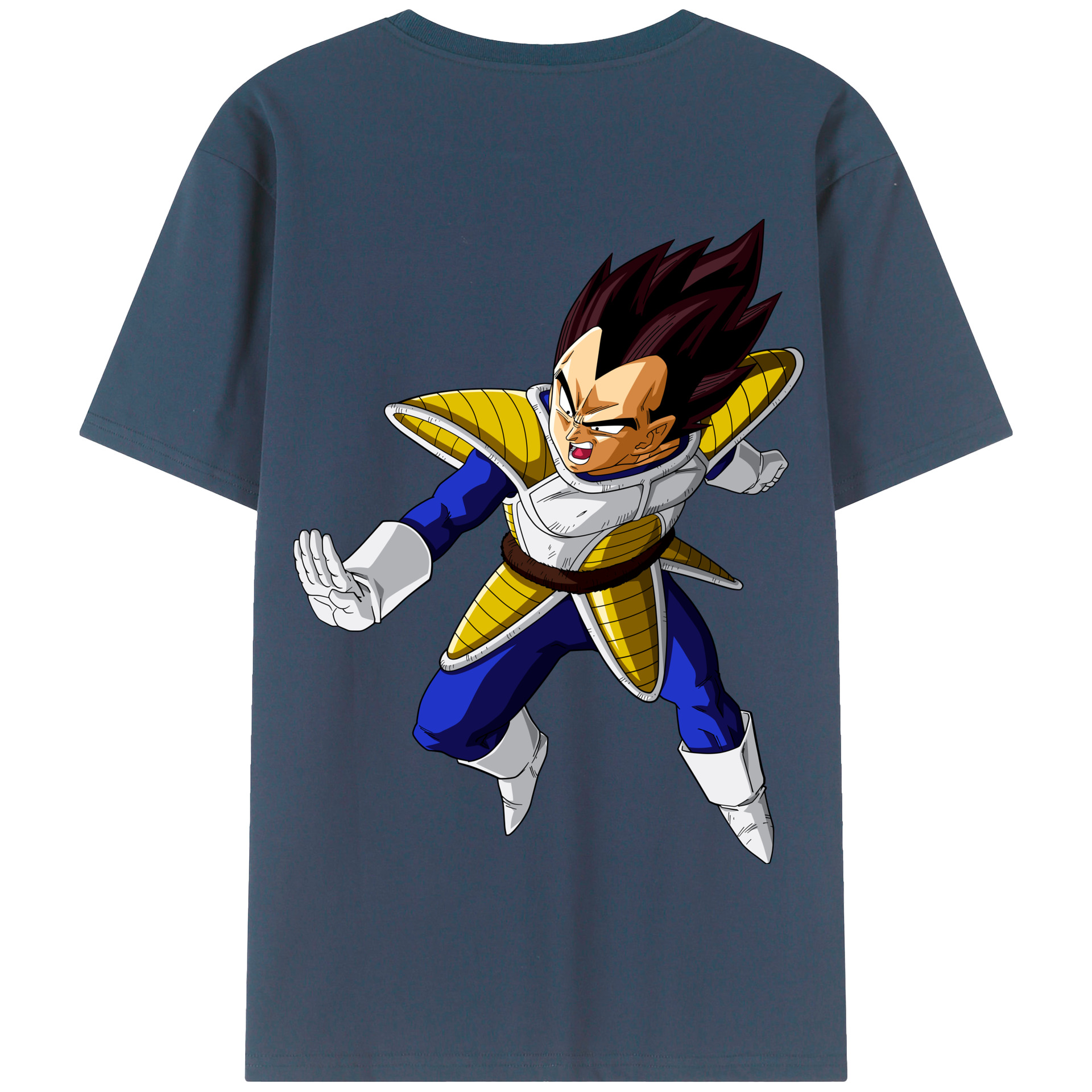 （画像用） ドラゴンボール ベジータ四世（Bejīta Yonsei）DRAGON BALL Vegeta IV 綿100％半袖Tシャツ（背面プリント）