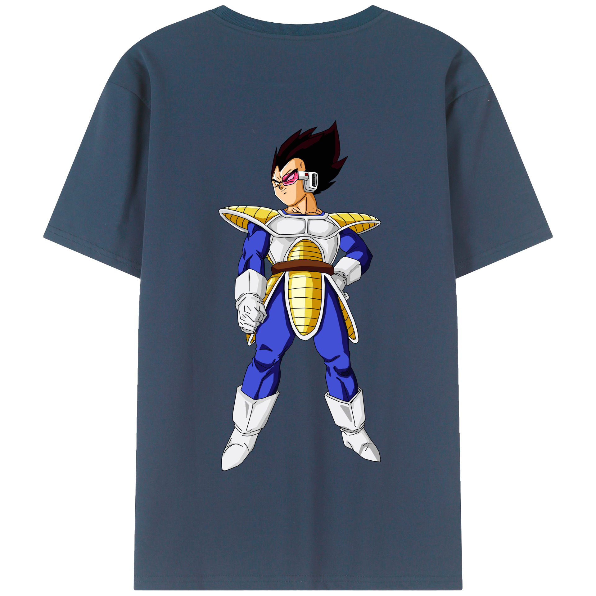 （画像用） ドラゴンボール ベジータ四世（Bejīta Yonsei）DRAGON BALL Vegeta IV 綿100％半袖Tシャツ（背面プリント）