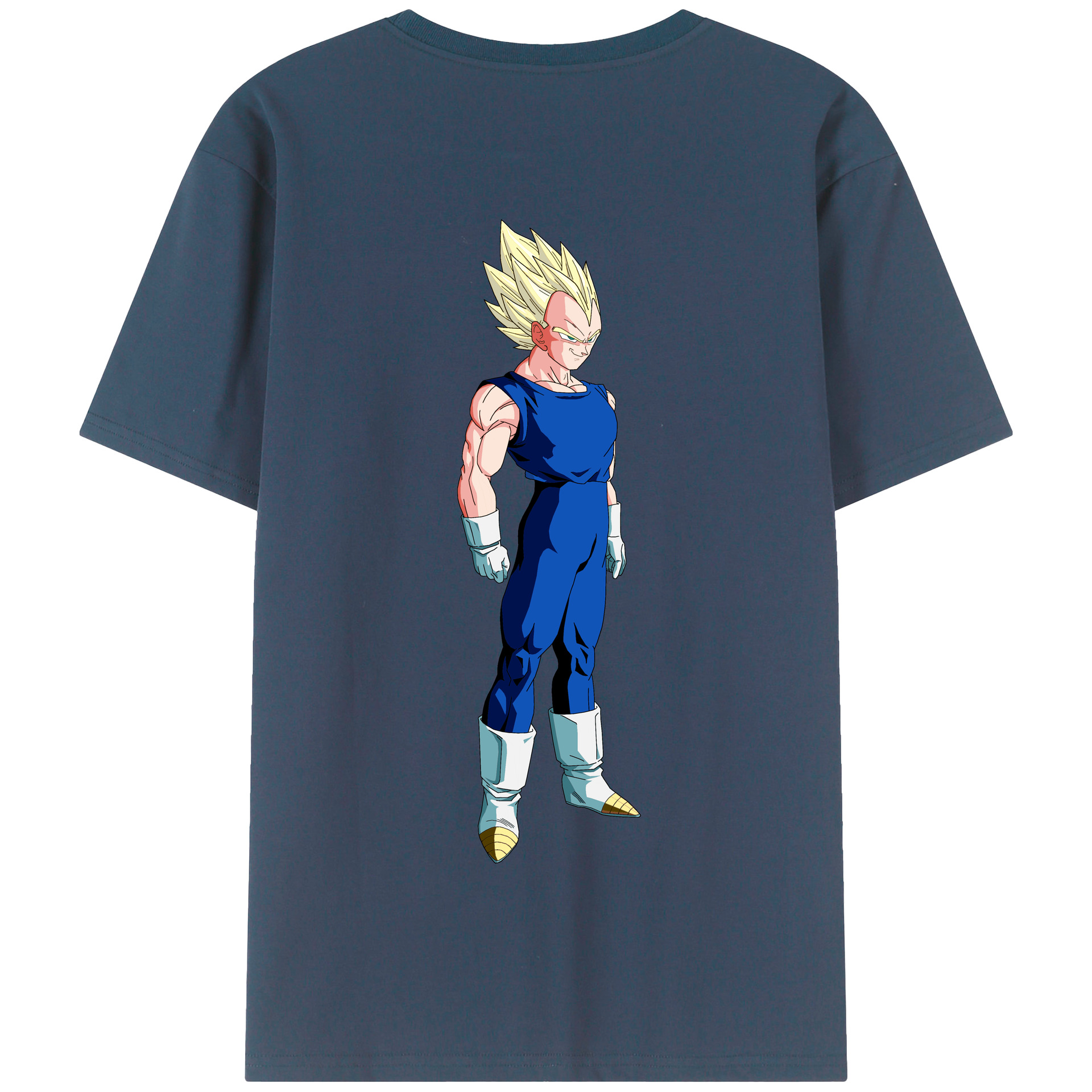 （画像用） ドラゴンボール ベジータ四世（Bejīta Yonsei）DRAGON BALL Vegeta IV 綿100％半袖Tシャツ（背面プリント）