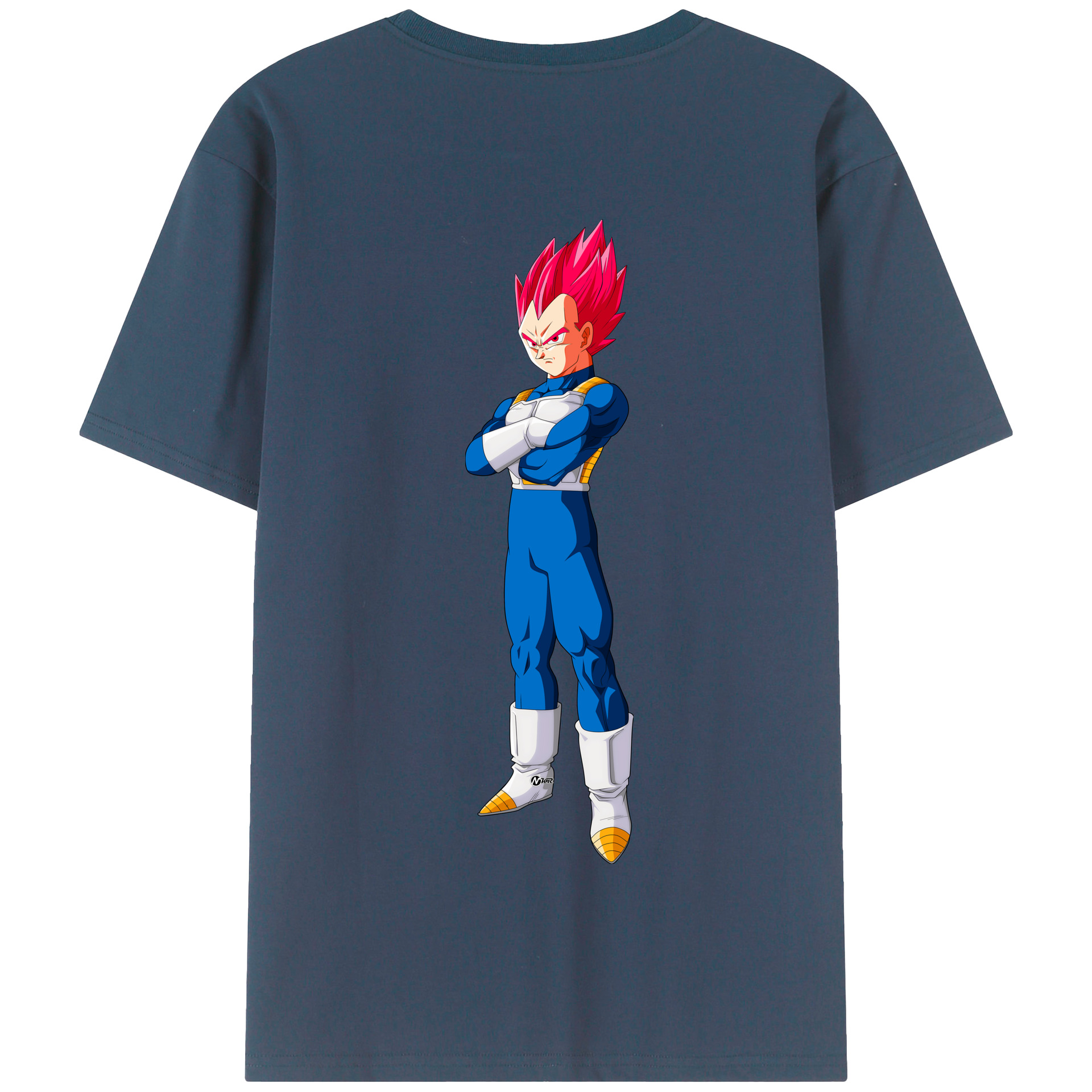 （画像用） ドラゴンボール ベジータ四世（Bejīta Yonsei）DRAGON BALL Vegeta IV 綿100％半袖Tシャツ（背面プリント）