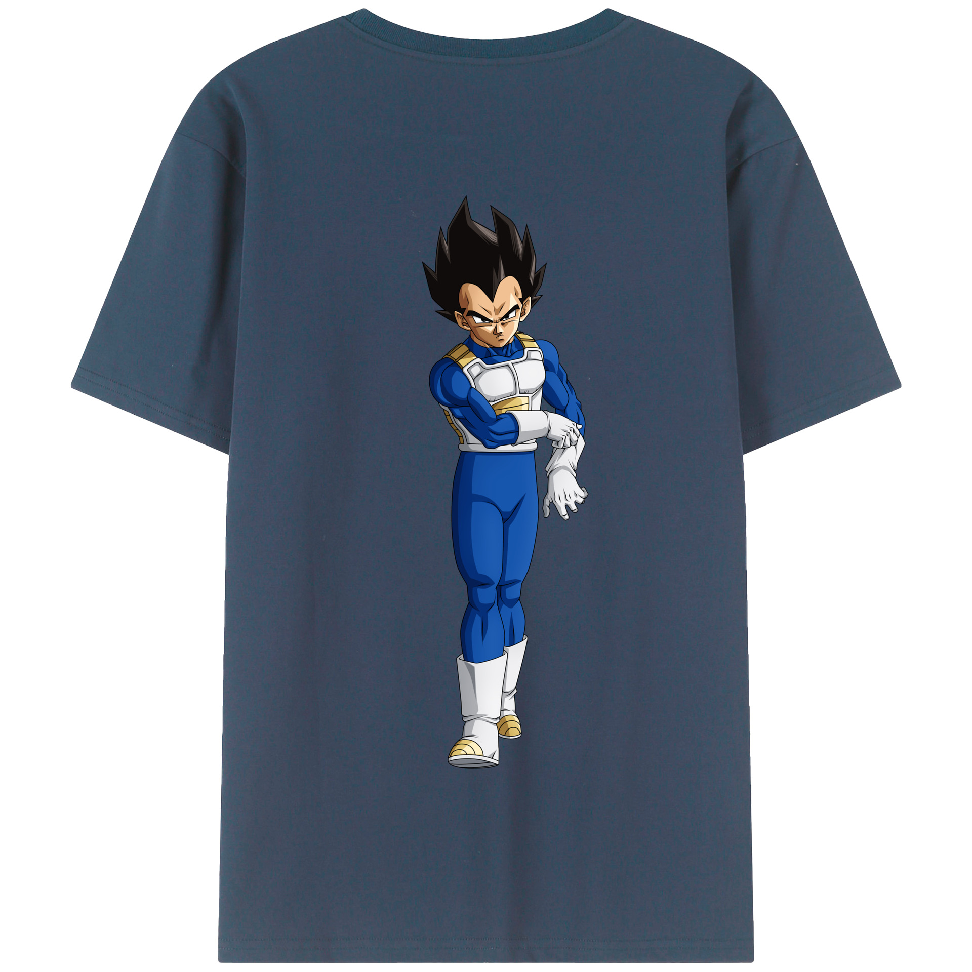 （画像用） ドラゴンボール ベジータ四世（Bejīta Yonsei）DRAGON BALL Vegeta IV 綿100％半袖Tシャツ（背面プリント）