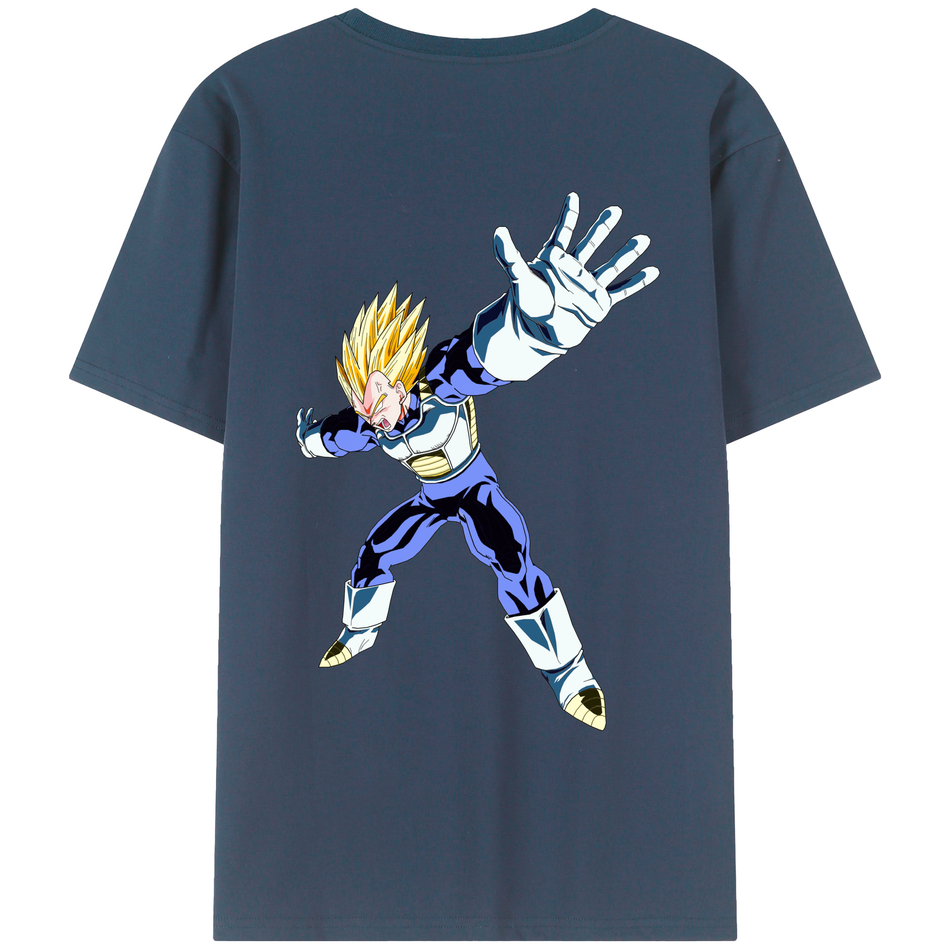 （画像用） ドラゴンボール ベジータ四世（Bejīta Yonsei）DRAGON BALL Vegeta IV 綿100％半袖Tシャツ（背面プリント）
