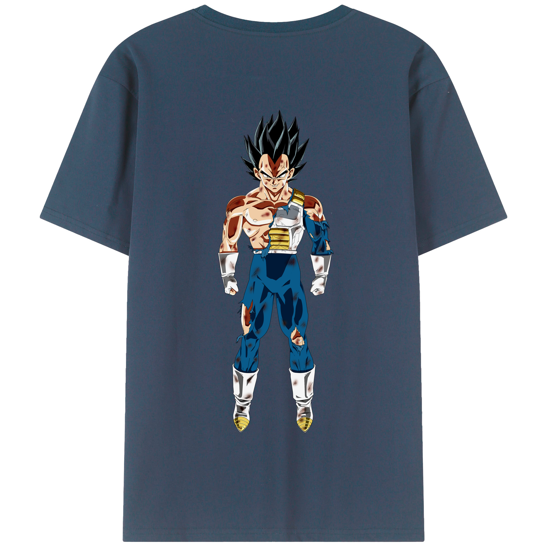 （画像用） ドラゴンボール ベジータ四世（Bejīta Yonsei）DRAGON BALL Vegeta IV 綿100％半袖Tシャツ（背面プリント）