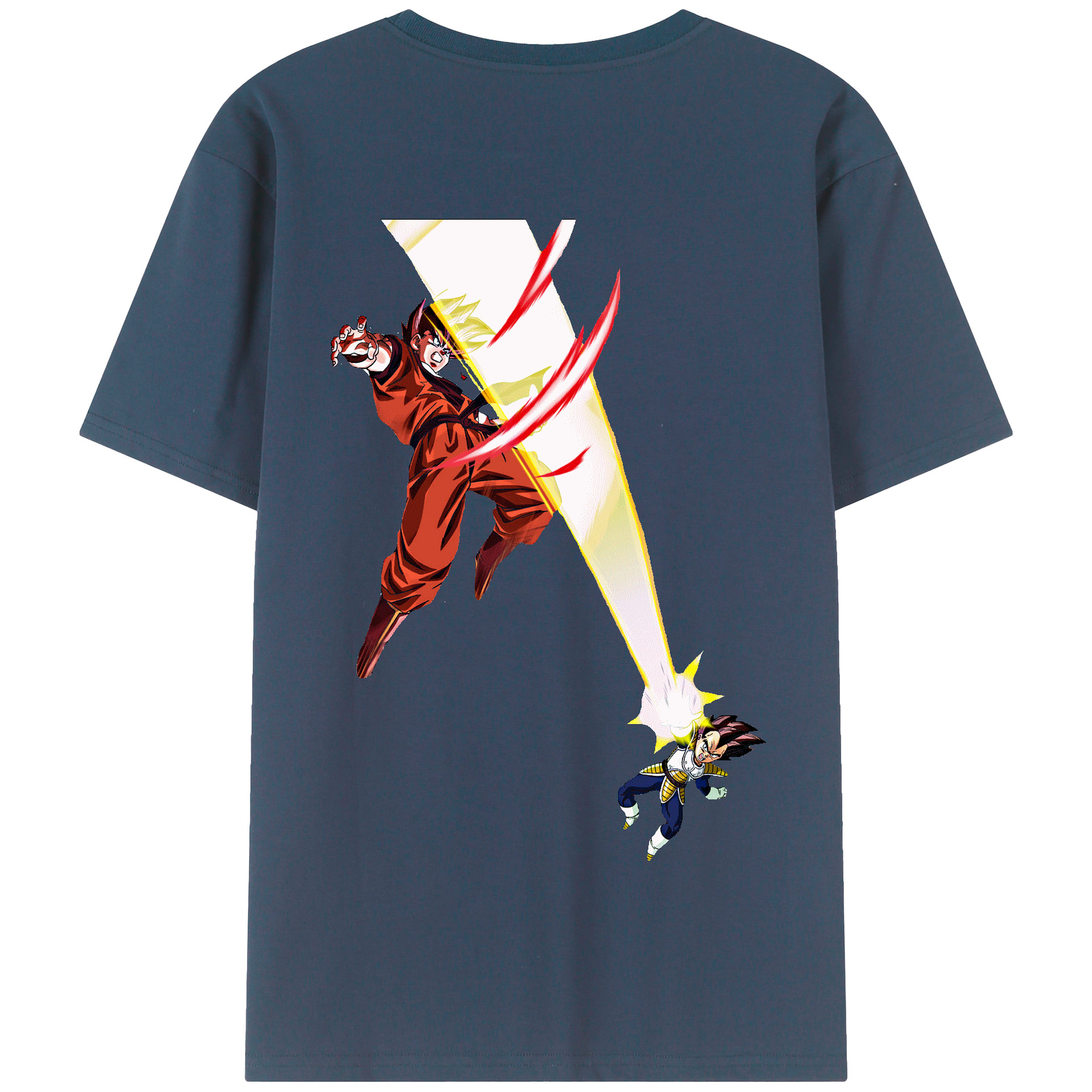 （画像用） ドラゴンボール ベジータ四世（Bejīta Yonsei）DRAGON BALL Vegeta IV 綿100％半袖Tシャツ（背面プリント）