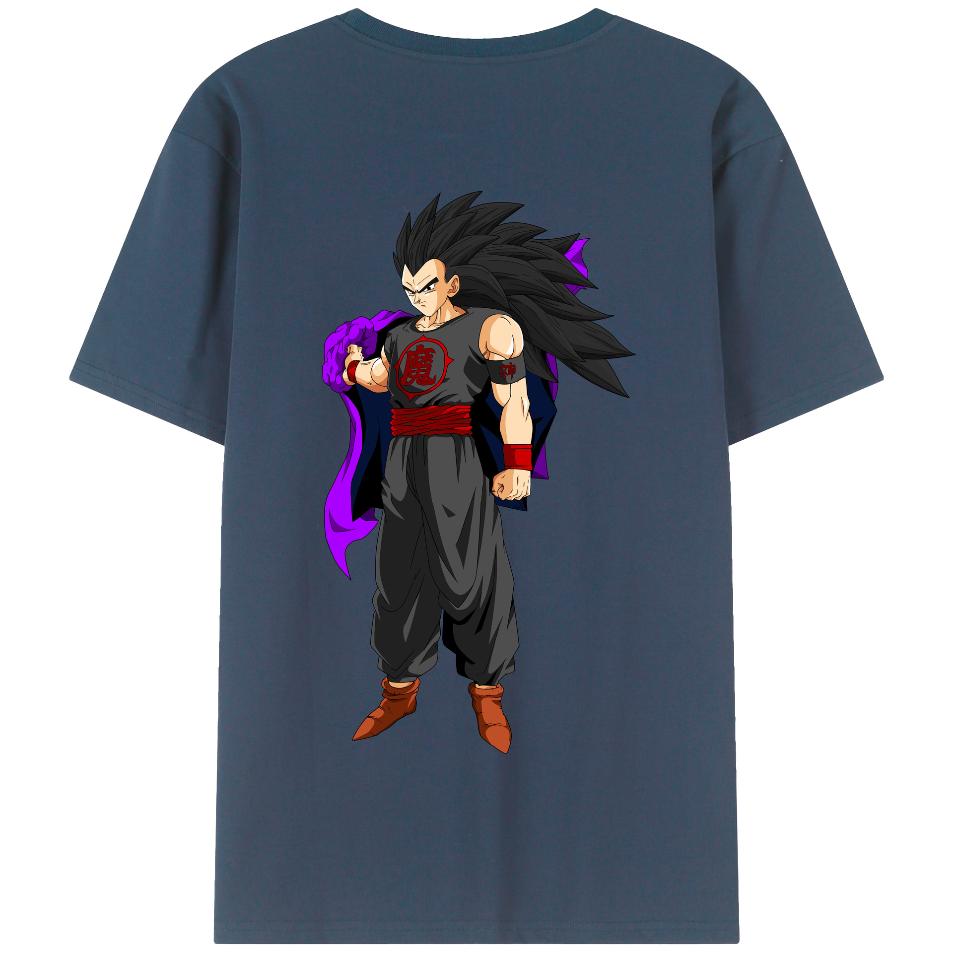 （画像用） ドラゴンボール ベジータ四世（Bejīta Yonsei）DRAGON BALL Vegeta IV 綿100％半袖Tシャツ（背面プリント）