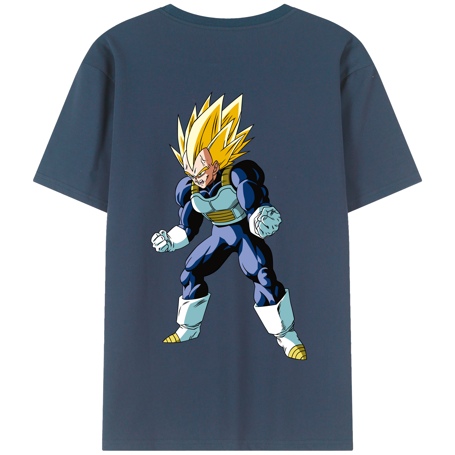 （画像用） ドラゴンボール ベジータ四世（Bejīta Yonsei）DRAGON BALL Vegeta IV 綿100％半袖Tシャツ（背面プリント）