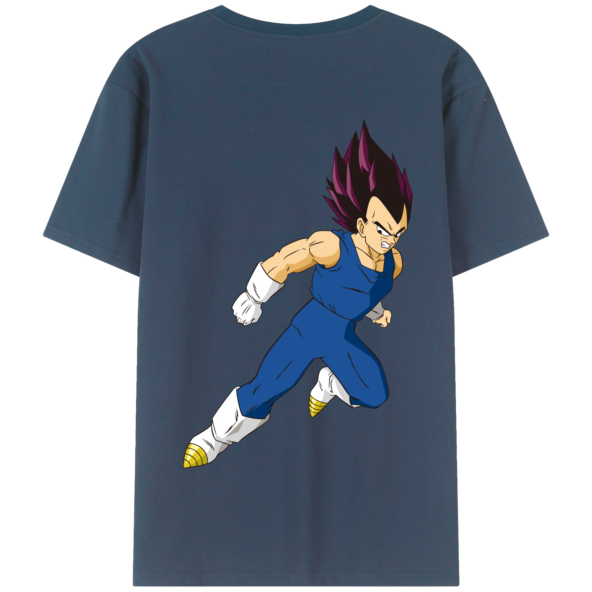 （画像用） ドラゴンボール ベジータ四世（Bejīta Yonsei）DRAGON BALL Vegeta IV 綿100％半袖Tシャツ（背面プリント）