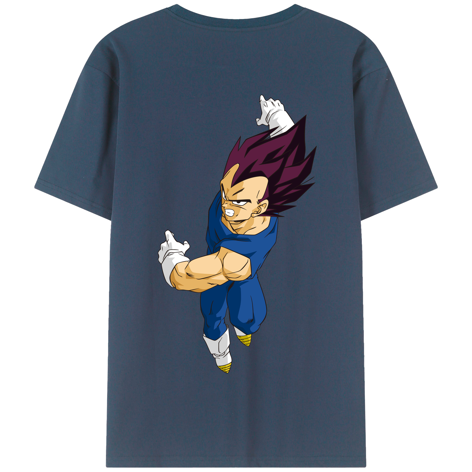 （画像用） ドラゴンボール ベジータ四世（Bejīta Yonsei）DRAGON BALL Vegeta IV 綿100％半袖Tシャツ（背面プリント）
