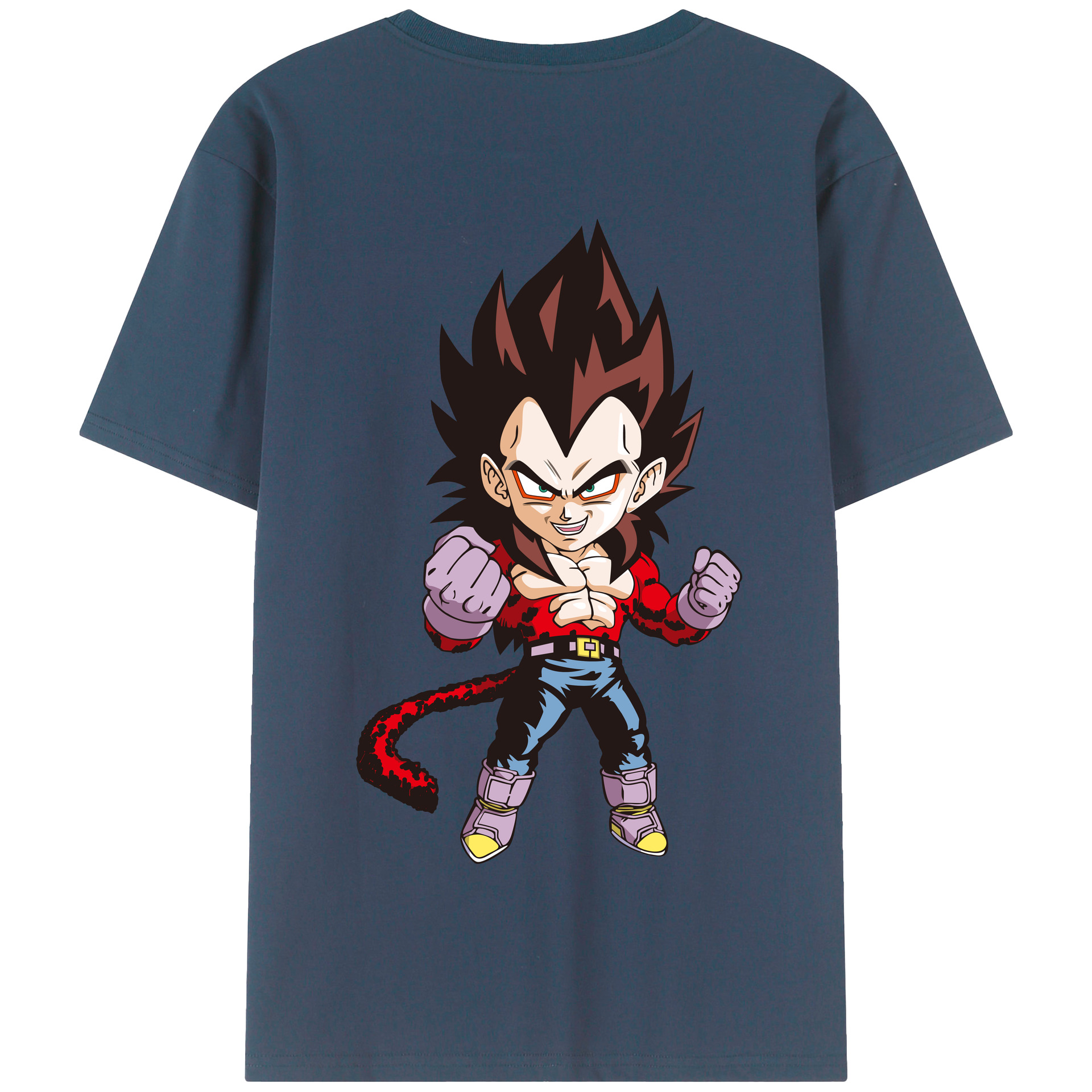 （画像用） ドラゴンボール ベジータ四世（Bejīta Yonsei）DRAGON BALL Vegeta IV 綿100％半袖Tシャツ（背面プリント）
