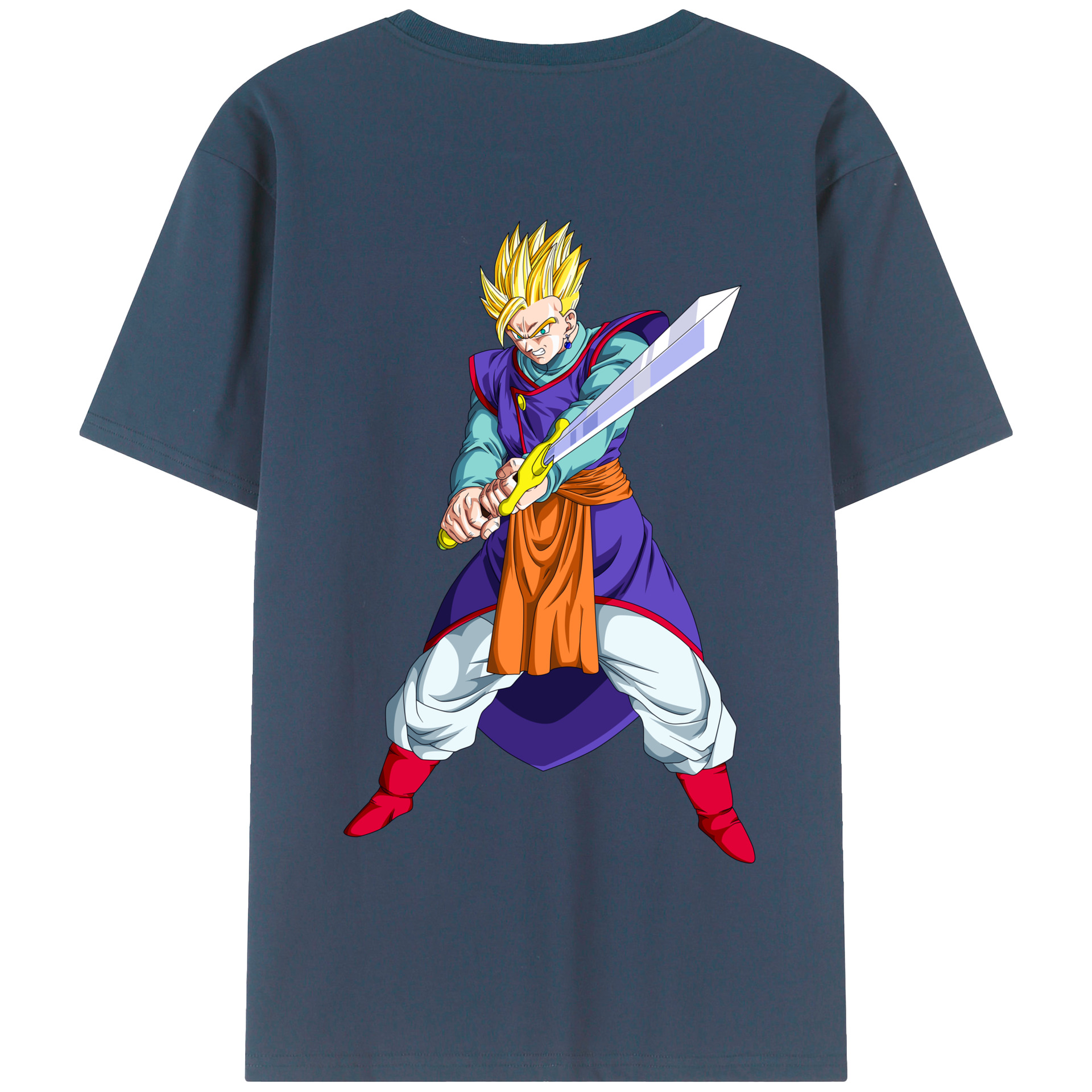 （画像用） ドラゴンボール 孫 悟飯（そんごはん）DRAGON BALL Son Gohan 綿100％半袖Tシャツ（背面プリント）