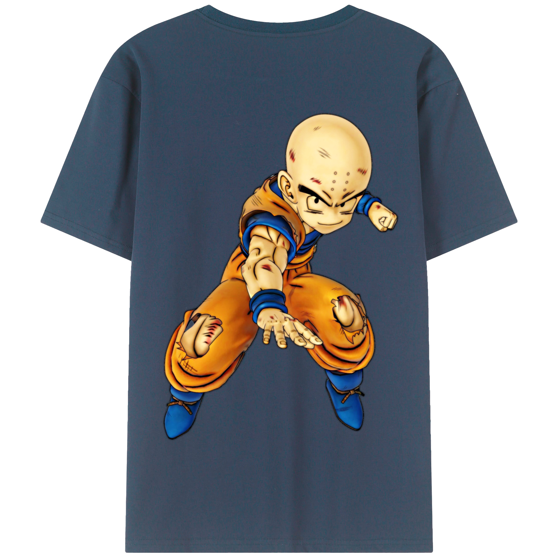 （画像用） ドラゴンボール クリリン DRAGON BALL krillin 綿100％半袖Tシャツ（背面プリント）