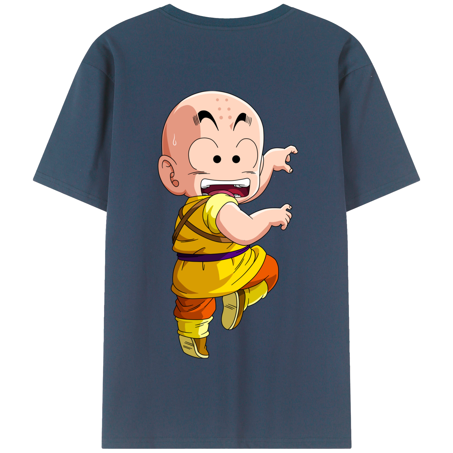 （画像用） ドラゴンボール クリリン DRAGON BALL krillin 綿100％半袖Tシャツ（背面プリント）