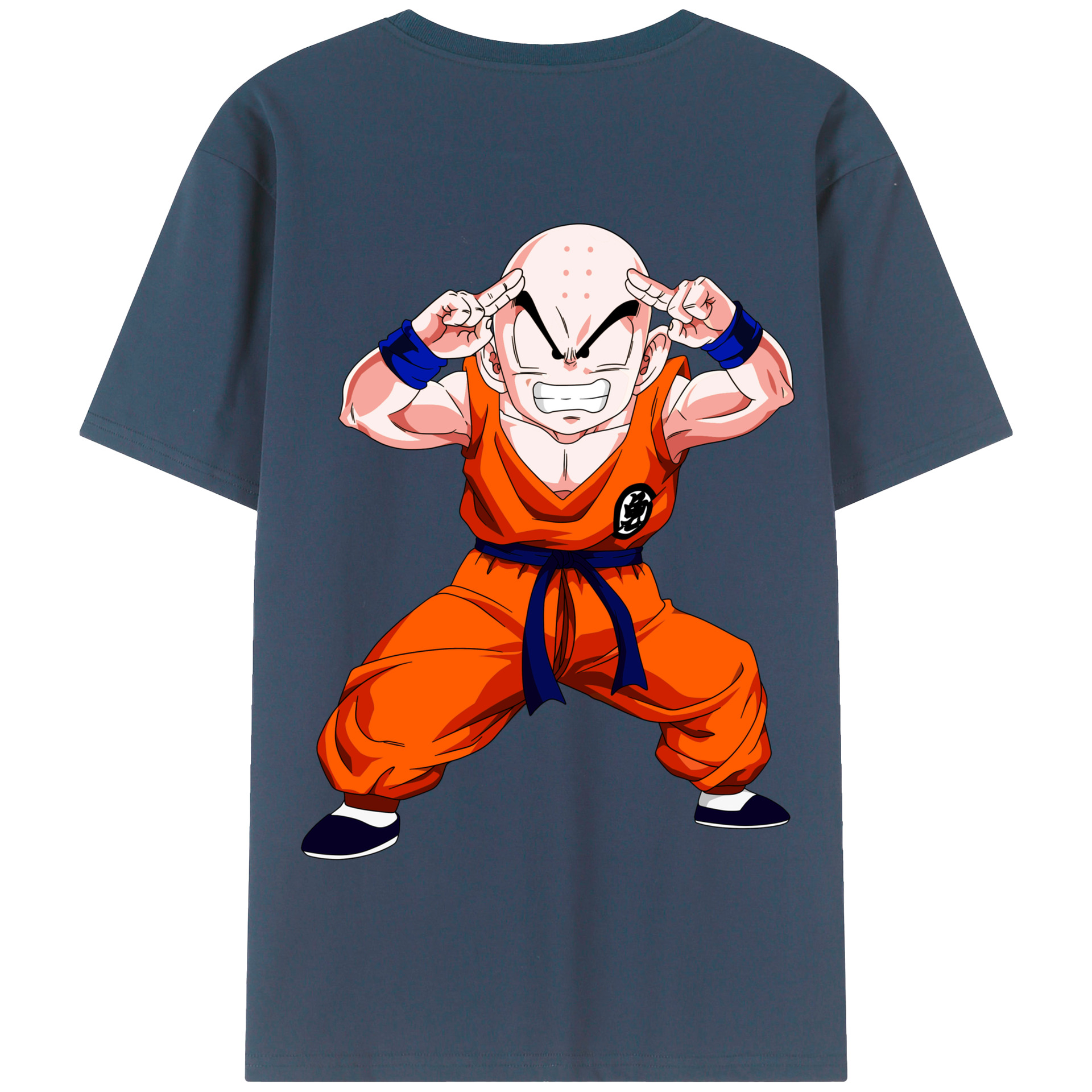 （画像用） ドラゴンボール クリリン DRAGON BALL krillin 綿100％半袖Tシャツ（背面プリント）