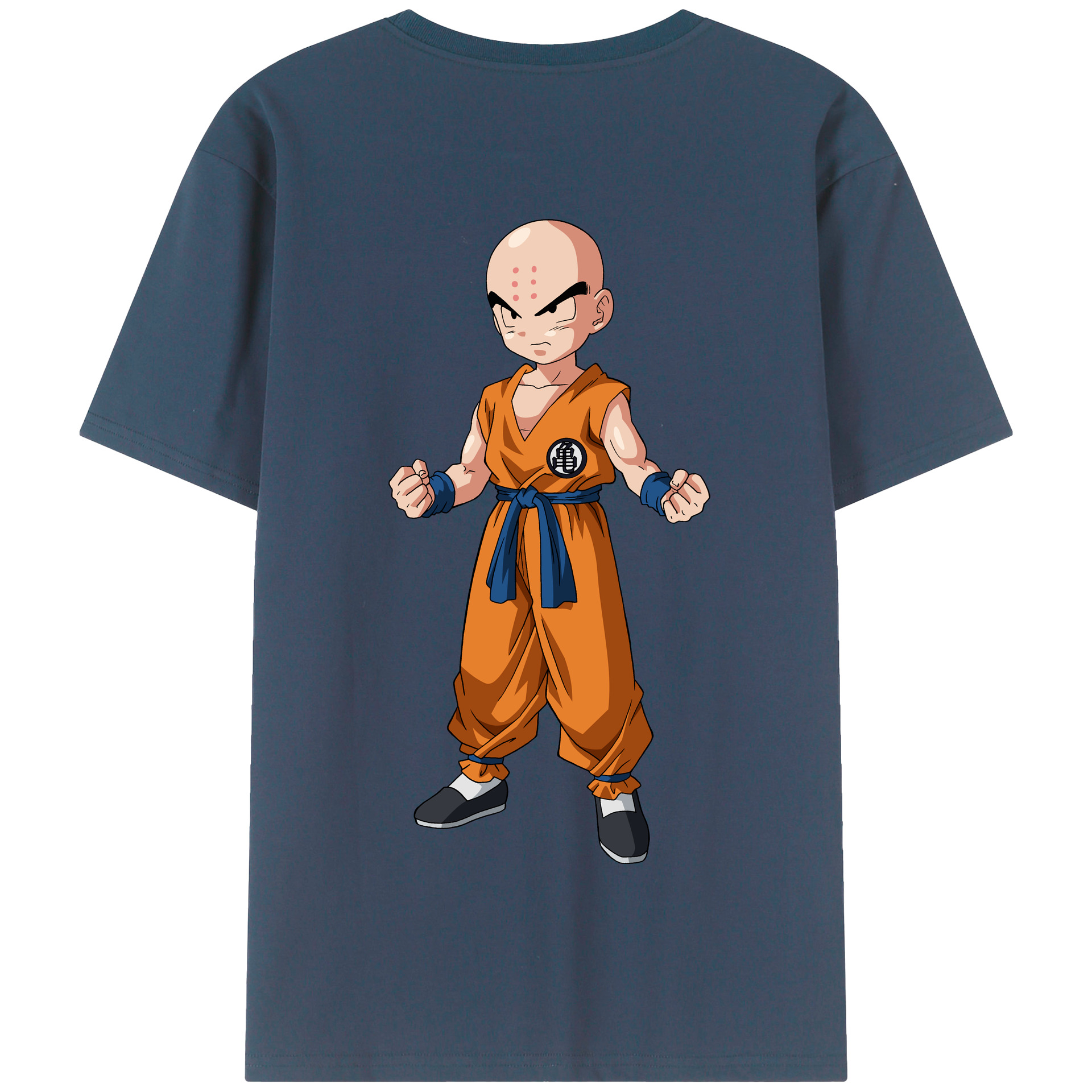 （画像用） ドラゴンボール クリリン DRAGON BALL krillin 綿100％半袖Tシャツ（背面プリント）