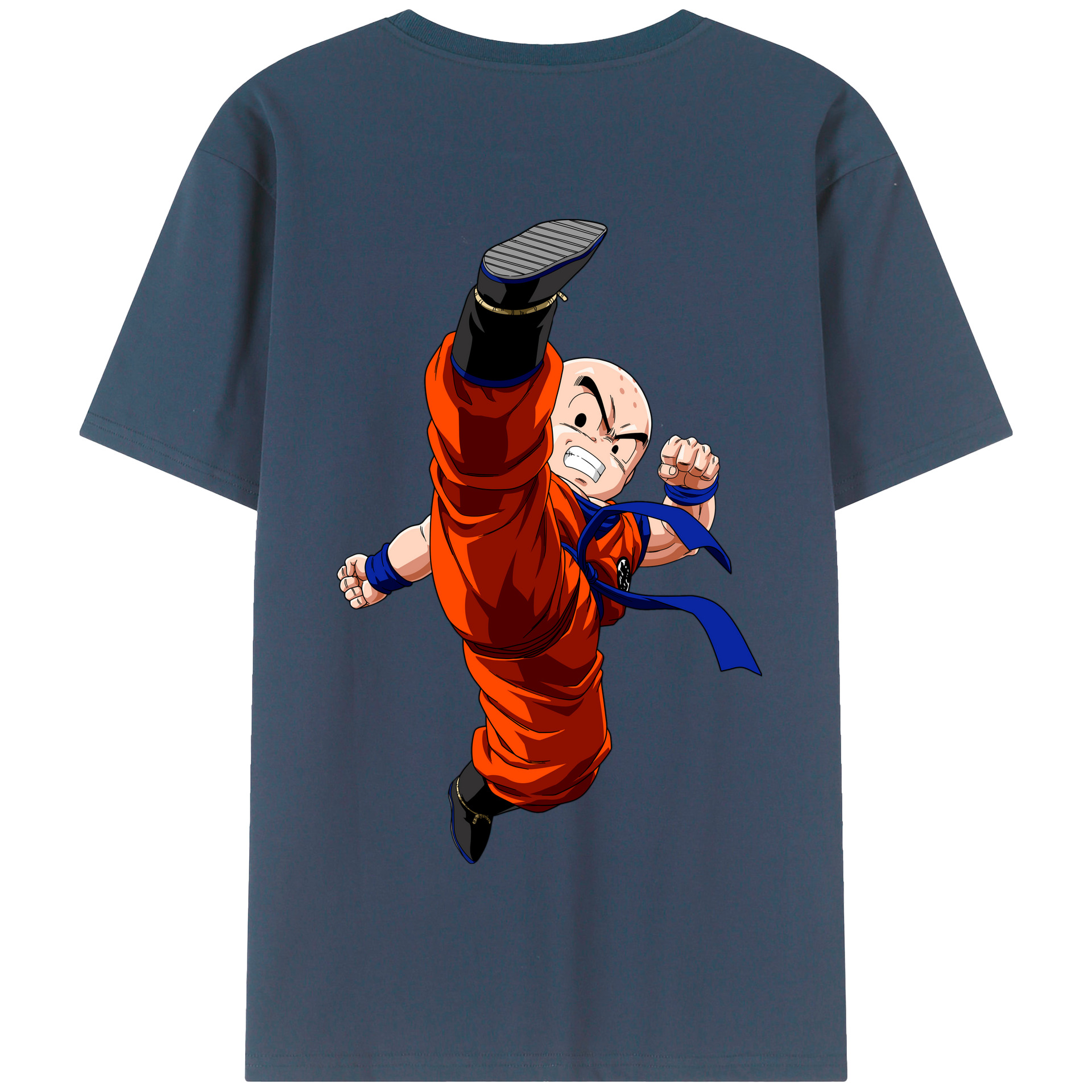 （画像用） ドラゴンボール クリリン DRAGON BALL krillin 綿100％半袖Tシャツ（背面プリント）