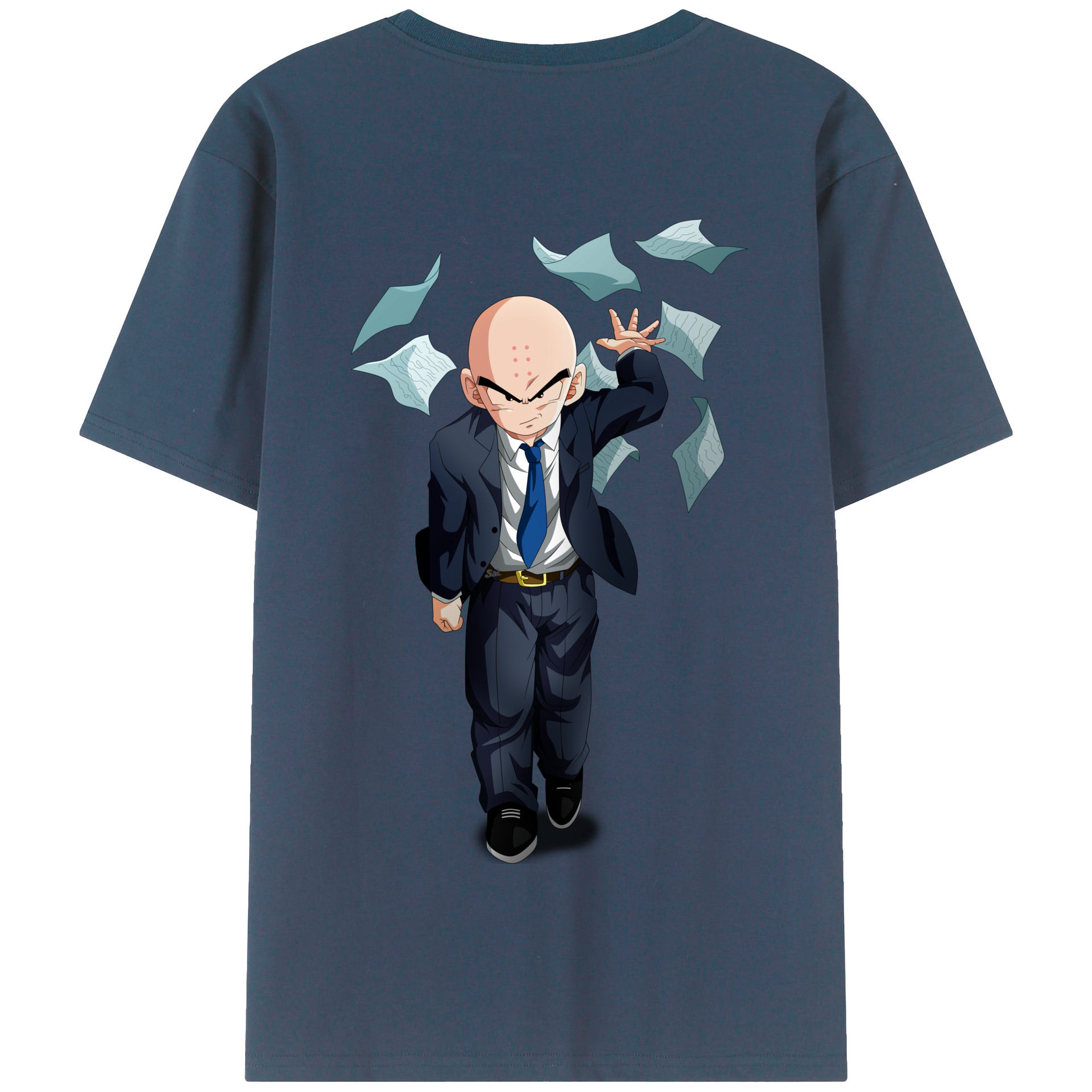 （画像用） ドラゴンボール クリリン DRAGON BALL krillin 綿100％半袖Tシャツ（背面プリント）