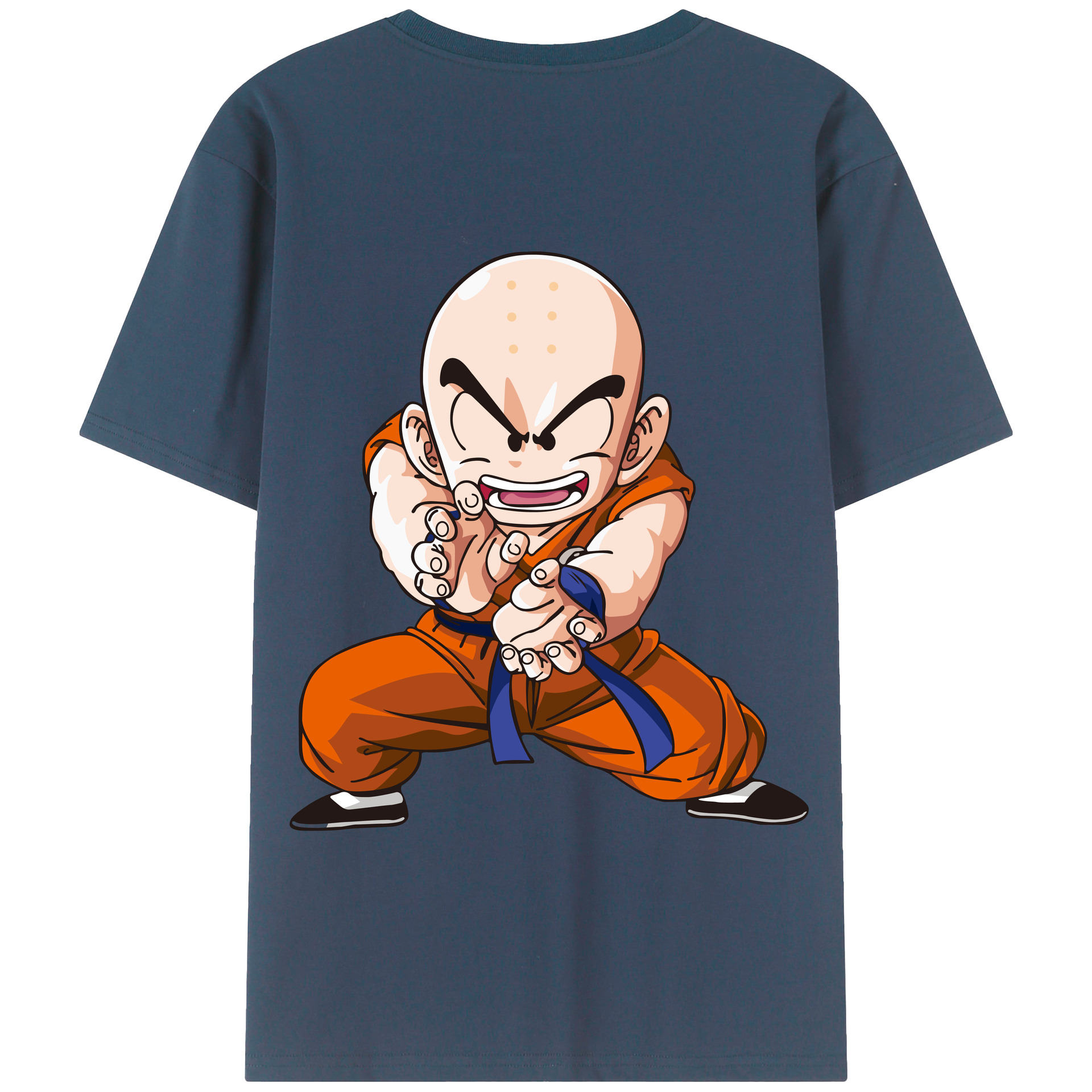 （画像用） ドラゴンボール クリリン DRAGON BALL krillin 綿100％半袖Tシャツ（背面プリント）